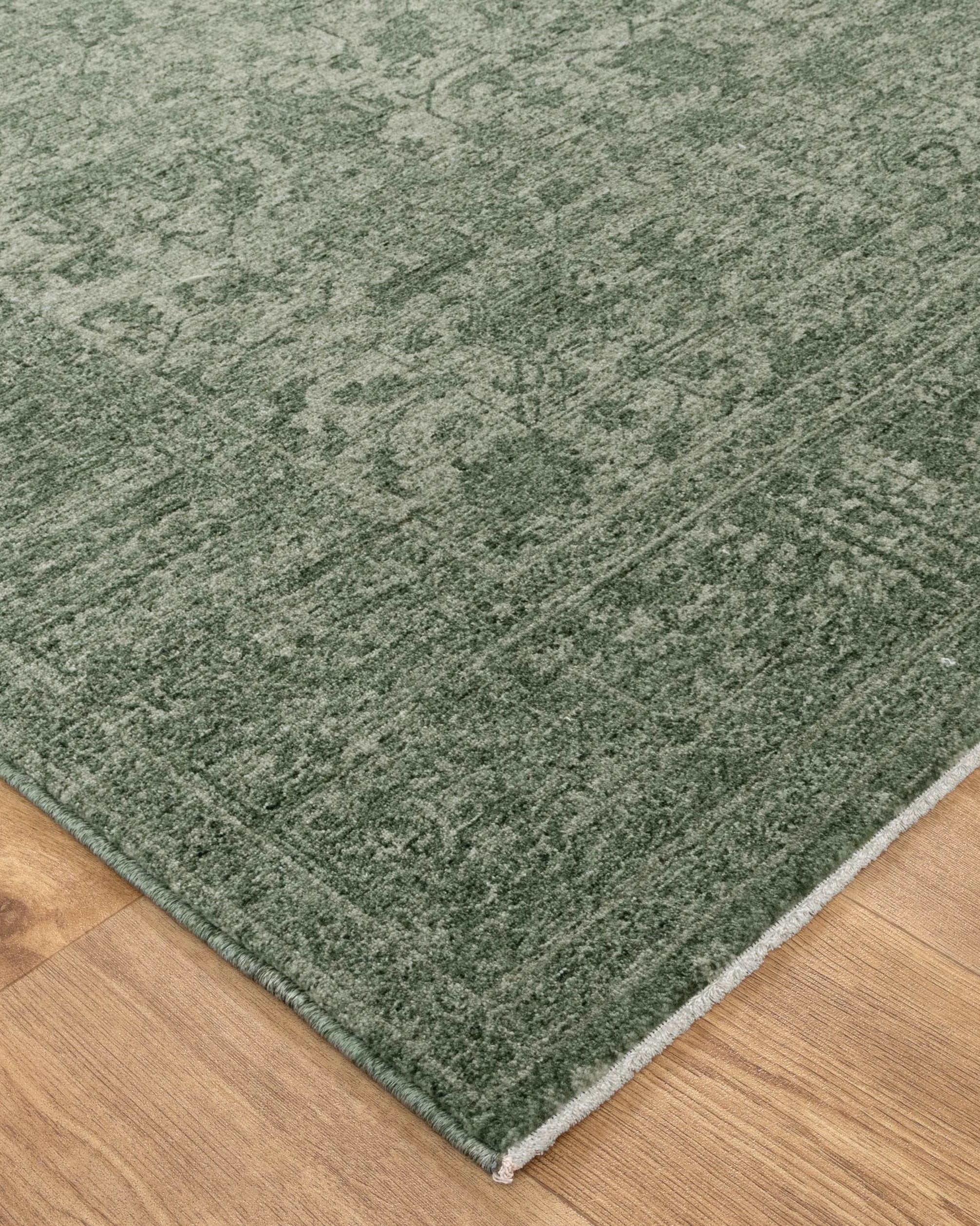 Heritage Distressed Border Green Rug - H107 - Green area rug rug from Vogue Rugs Australia