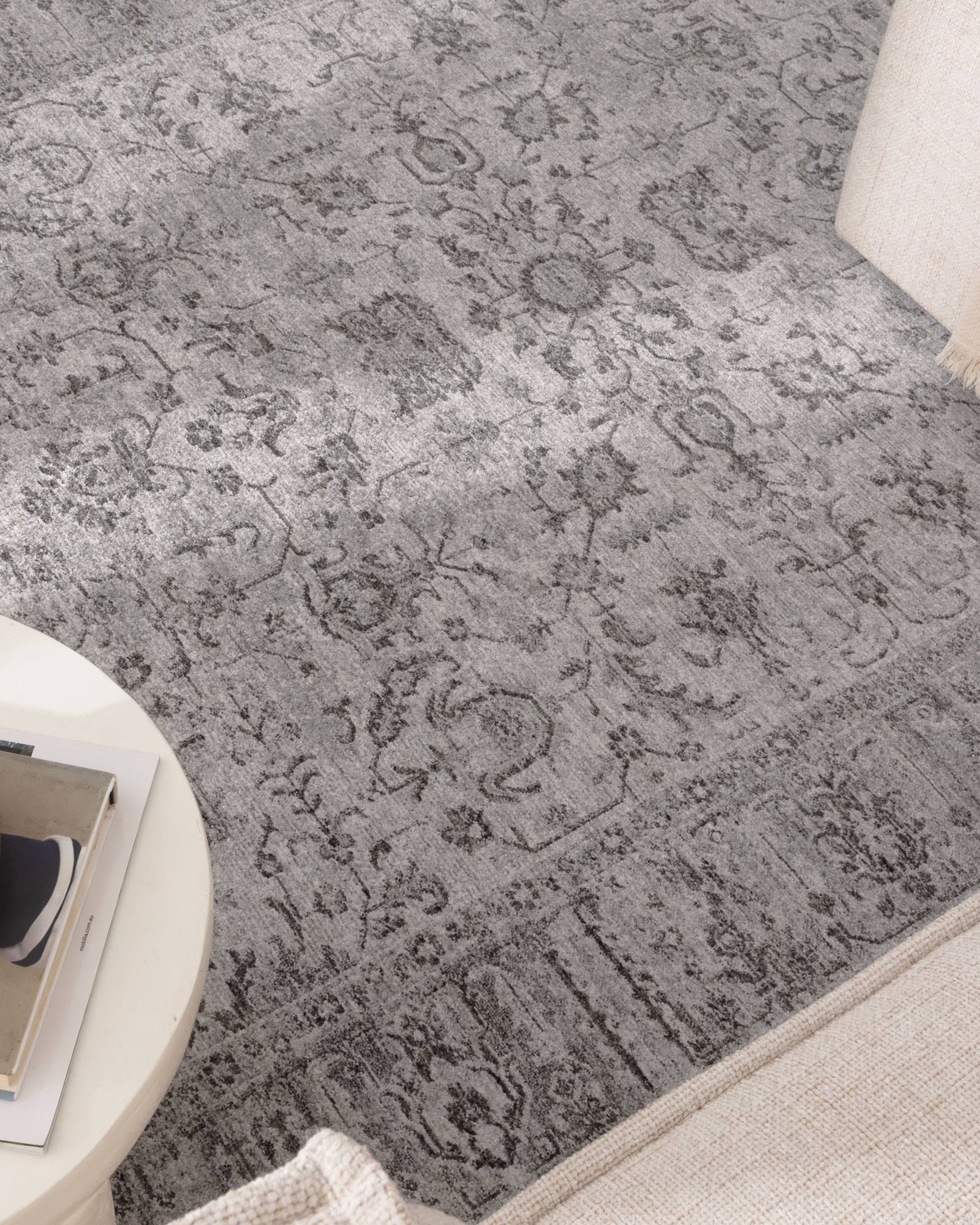 Heritage Distressed Border Grey Rug - H108 - Grey area rug rug from Vogue Rugs Australia