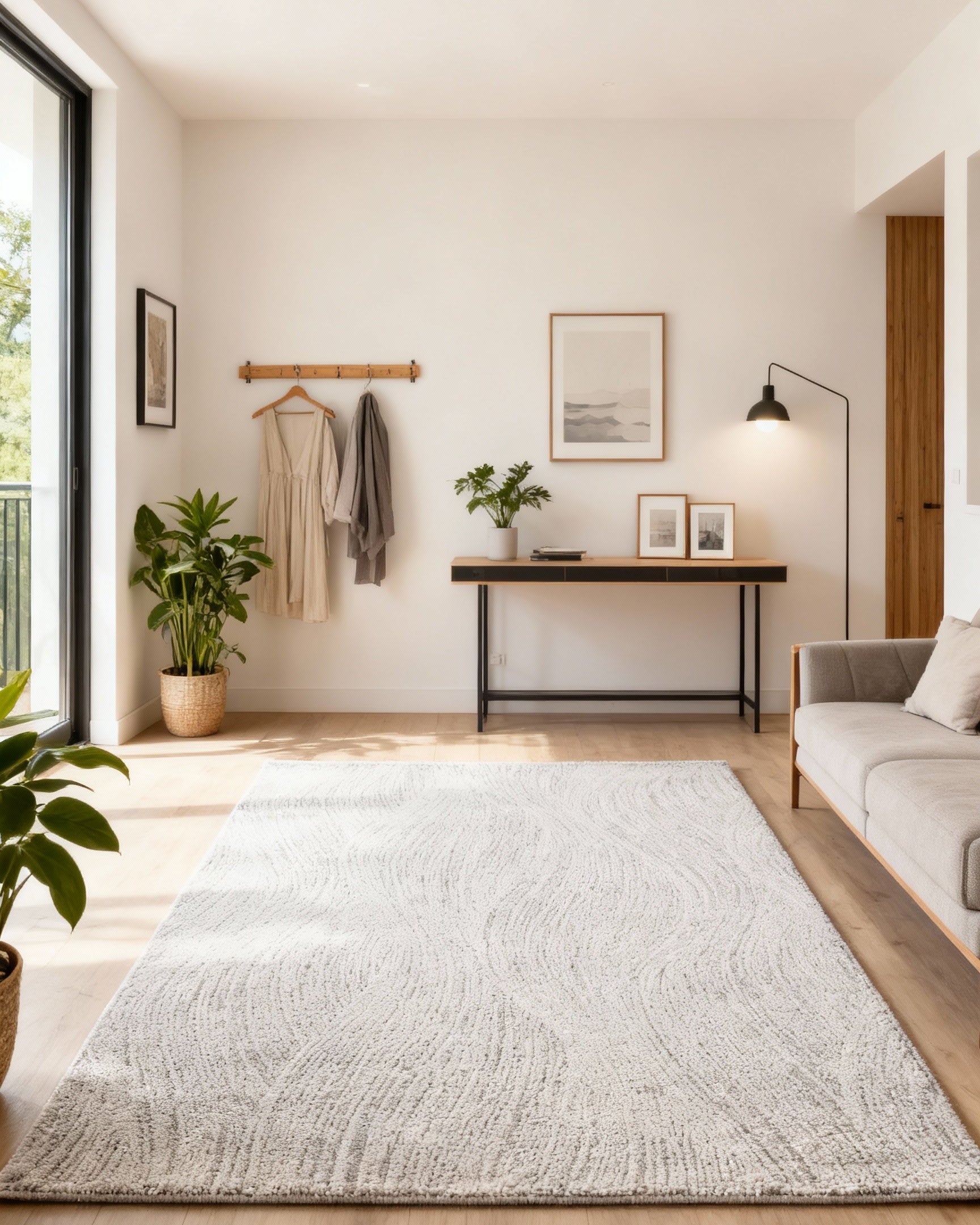 Lido Ripple Light Grey - Beige modern rug from Vogue Rugs Australia