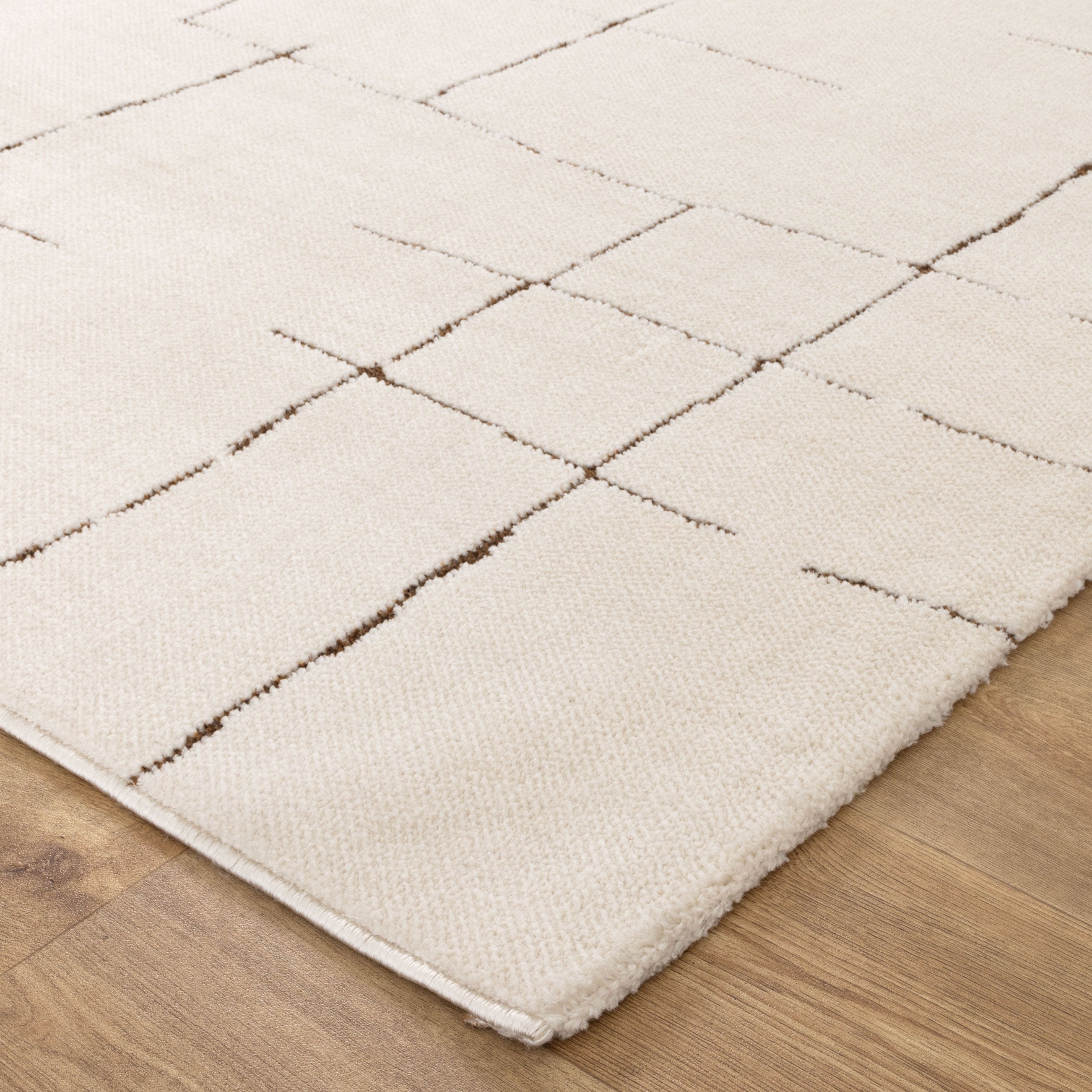 Mila Abstract Lines Brown Cream Rug - MIL10: New Arrival.