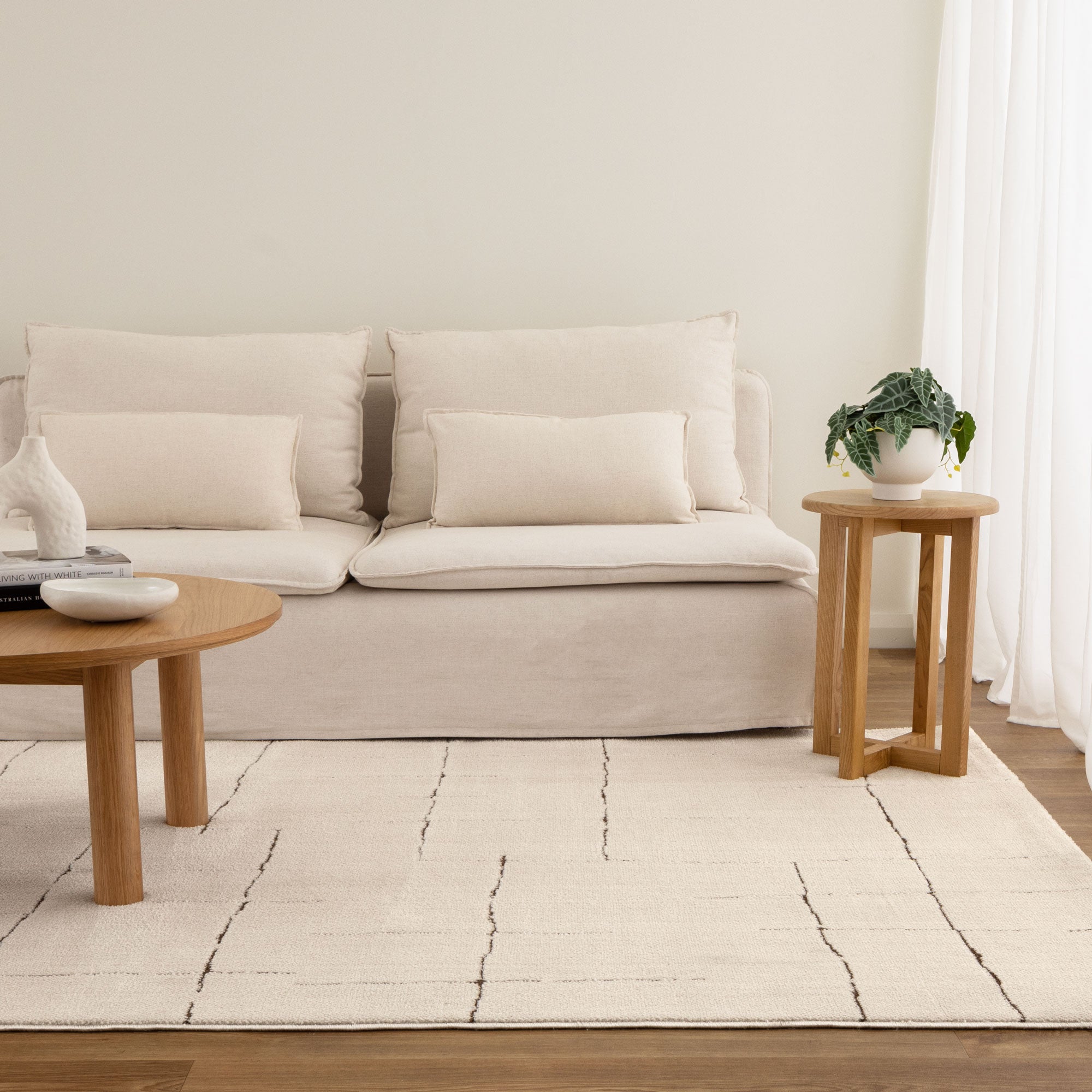 Mila Abstract Lines Brown Cream Rug - MIL10: New Arrival.