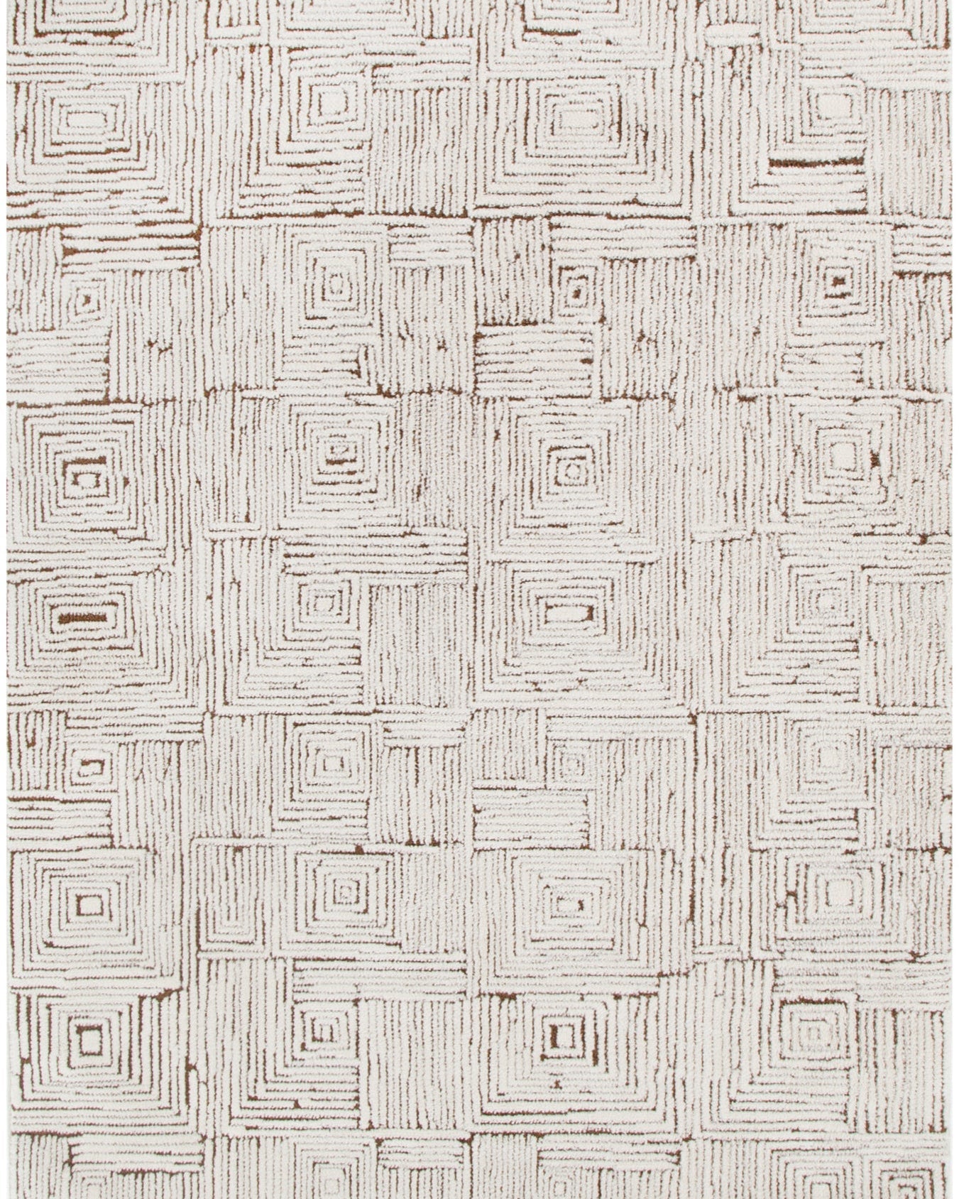 Mila Geometric Squares Cream Brown Rug - MIL8: New Arrival - Brown area rug rug from Vogue Rugs Australia
