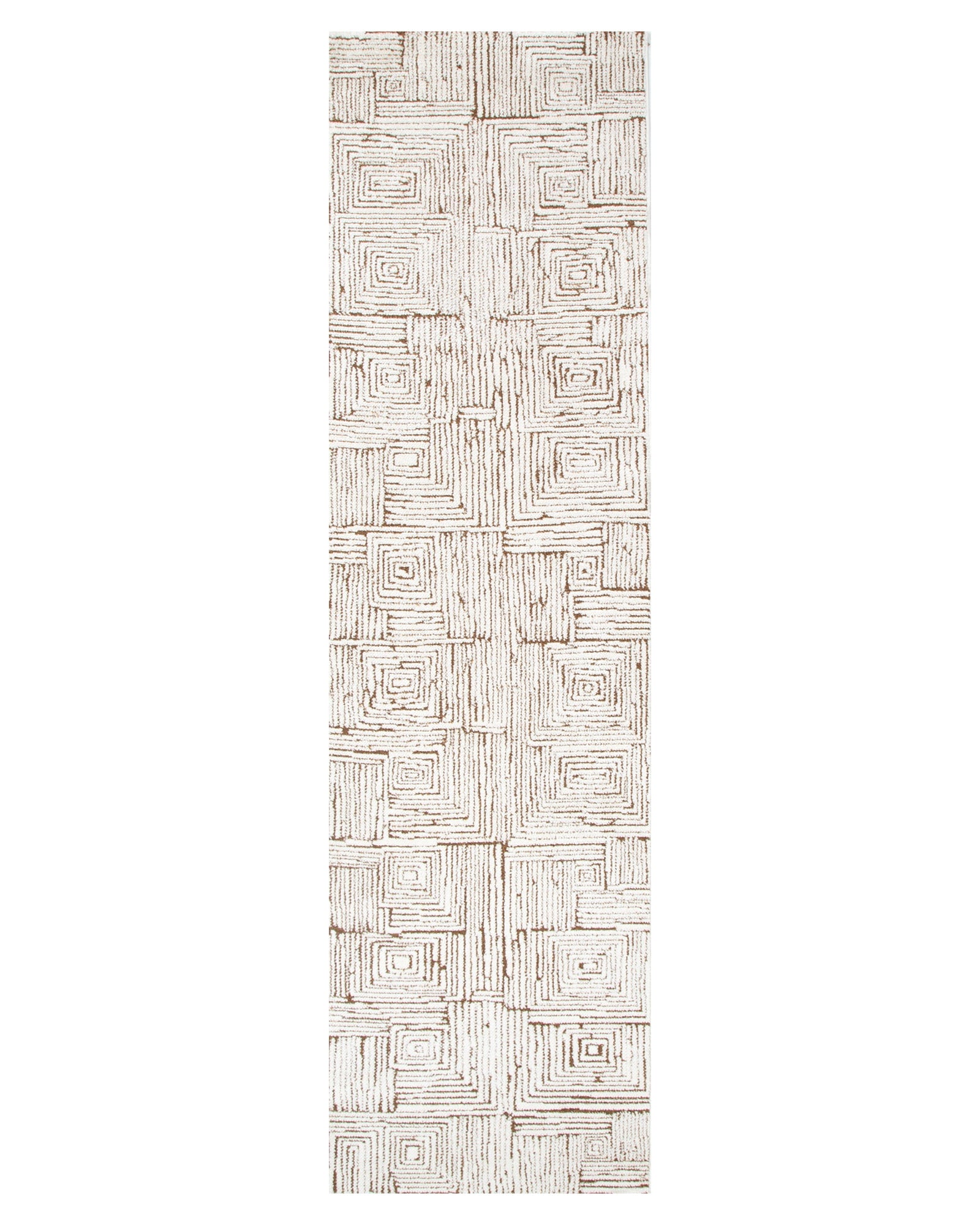 Mila Geometric Squares Cream Brown Rug - MIL8: New Arrival - Brown area rug rug from Vogue Rugs Australia