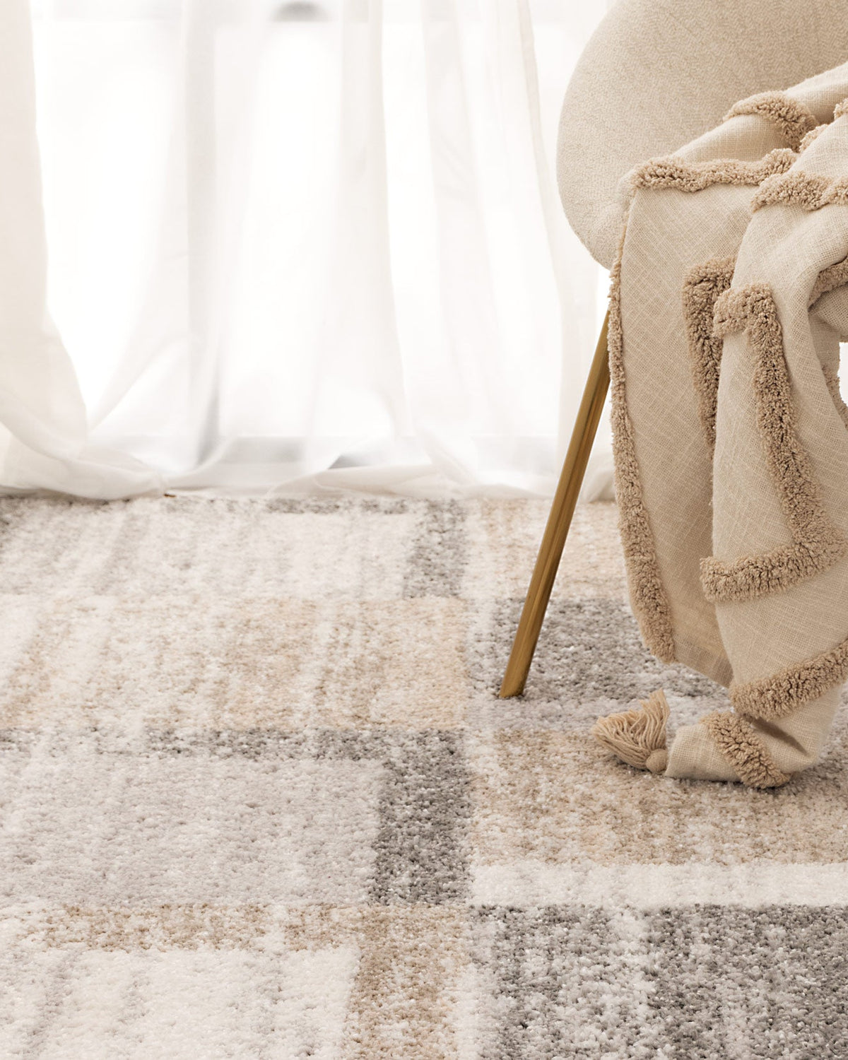 Nola Squares Neutral Rug - N001 - area rug rug from Vogue Rugs Australia