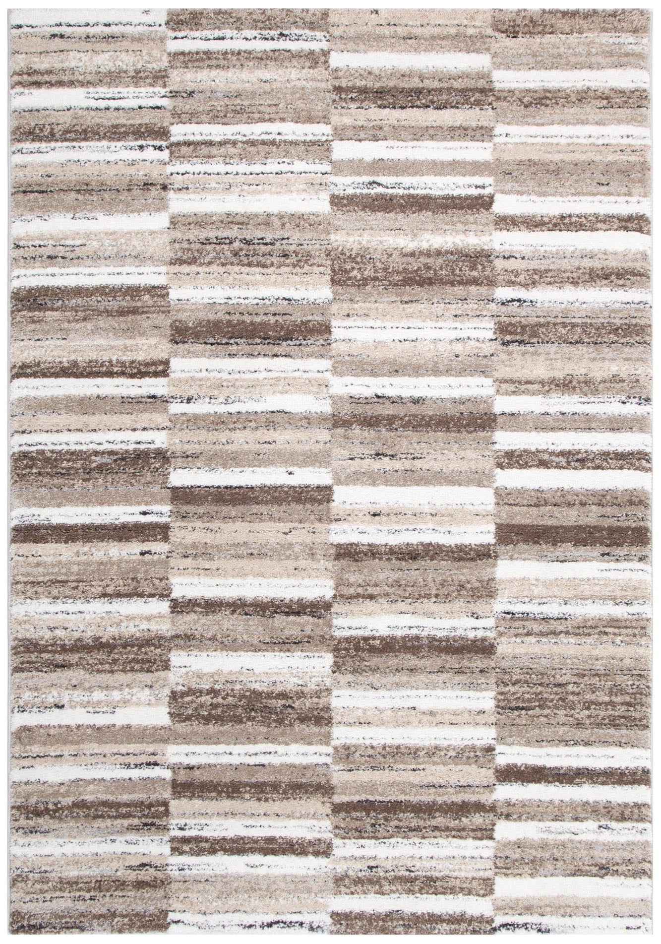 Nola Shapes Beige Brown Rug - N002.