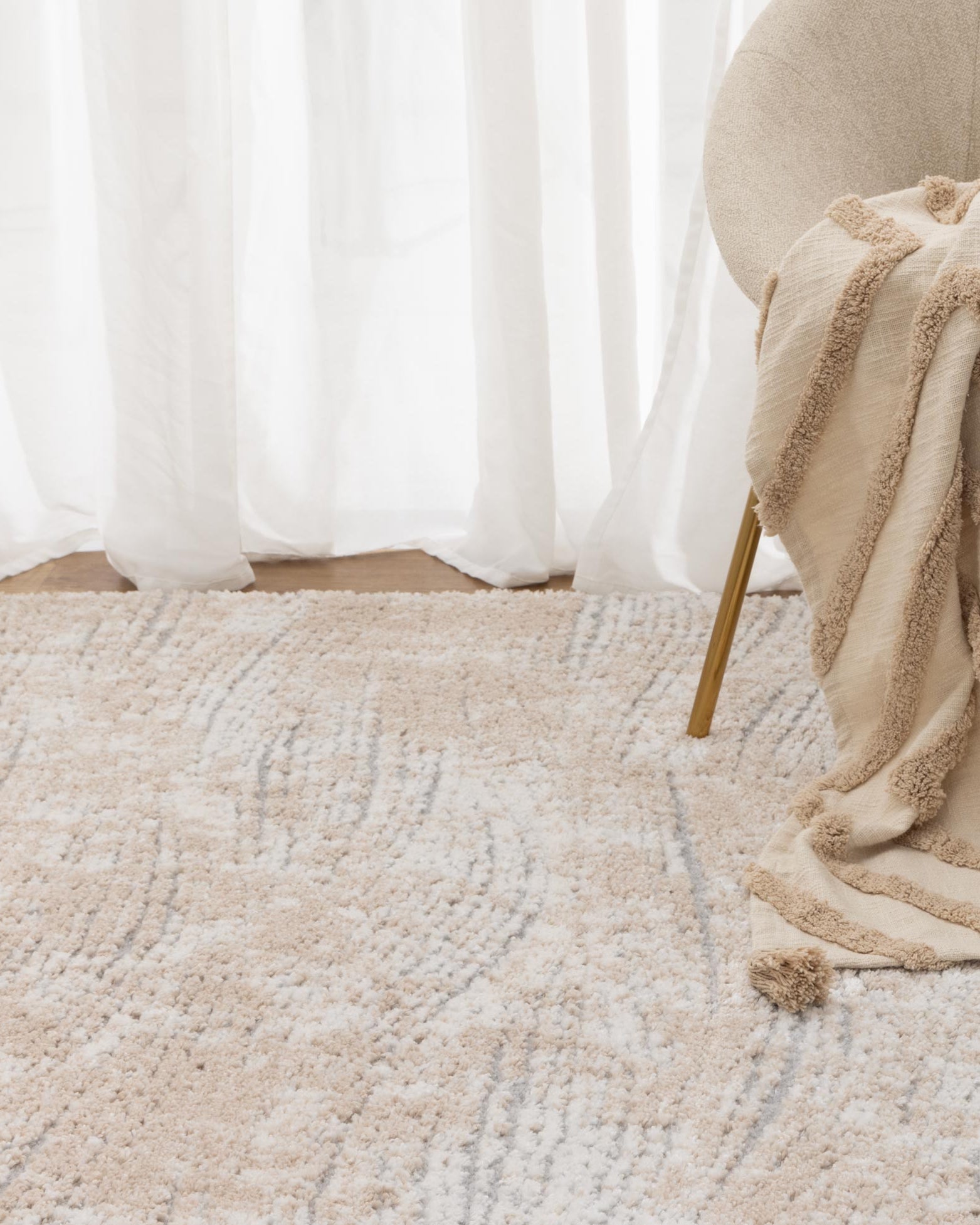 Nola Carved Beige Rug - N005 - Beige area rug rug from Vogue Rugs Australia