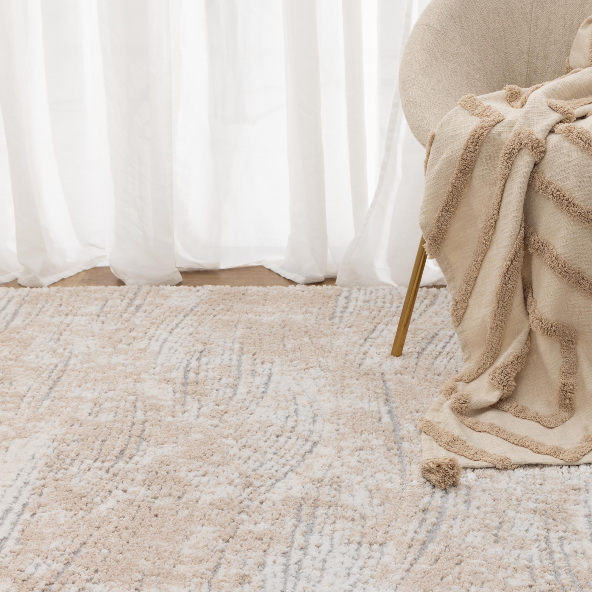 Nola Carved Beige Rug - N005 - Beige area rug rug from Vogue Rugs Australia