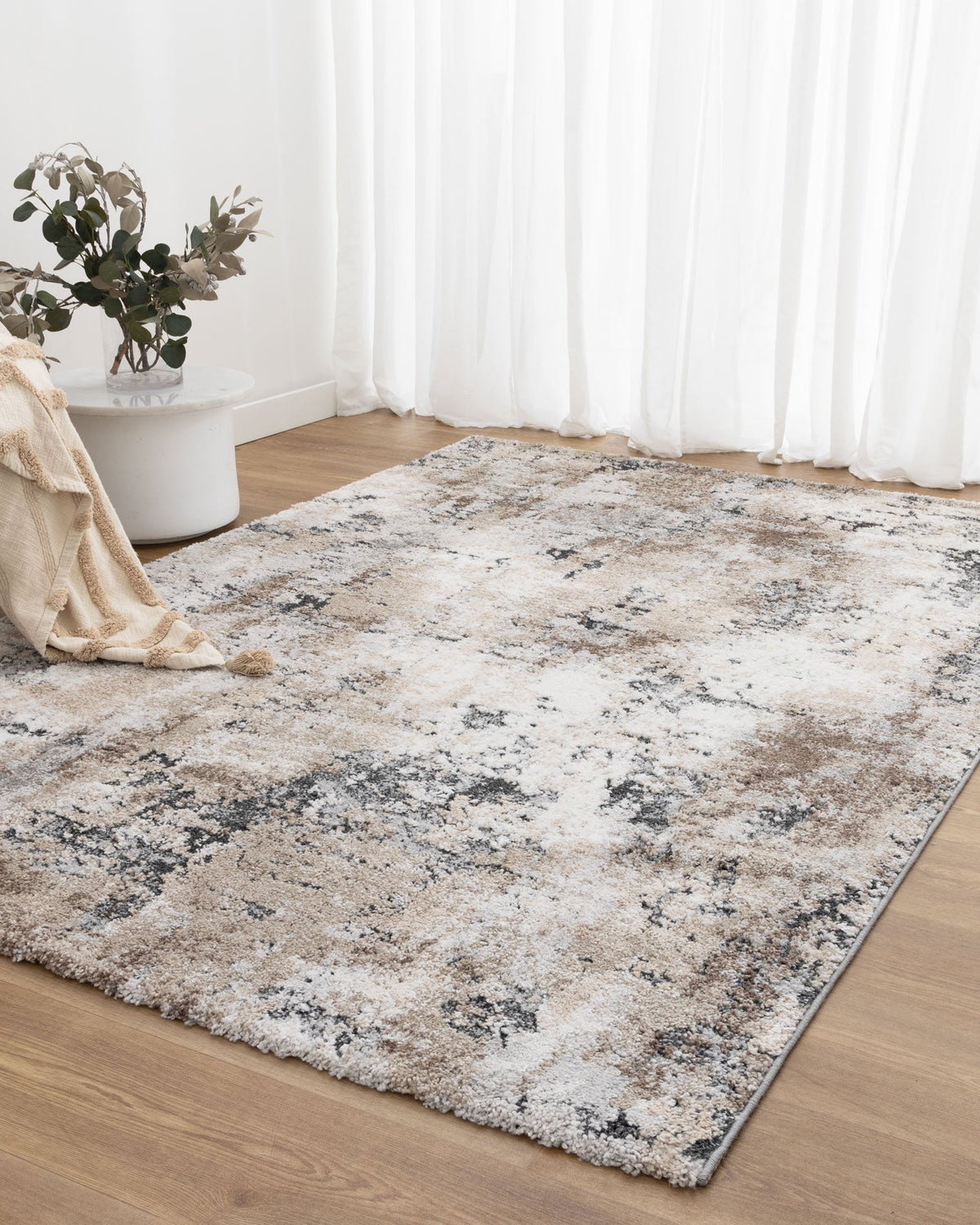 Nola Abstract Grey Beige Rug - N006 - Beige modern abstract rug from Vogue Rugs Australia
