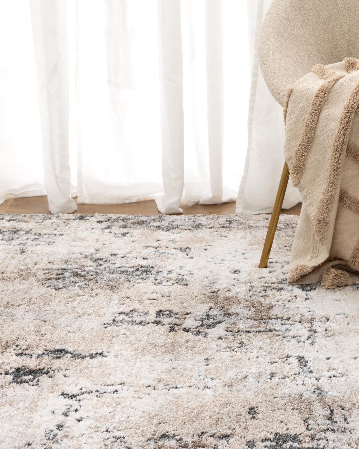 Nola Abstract Grey Beige Rug - N006 - Beige modern abstract rug from Vogue Rugs Australia