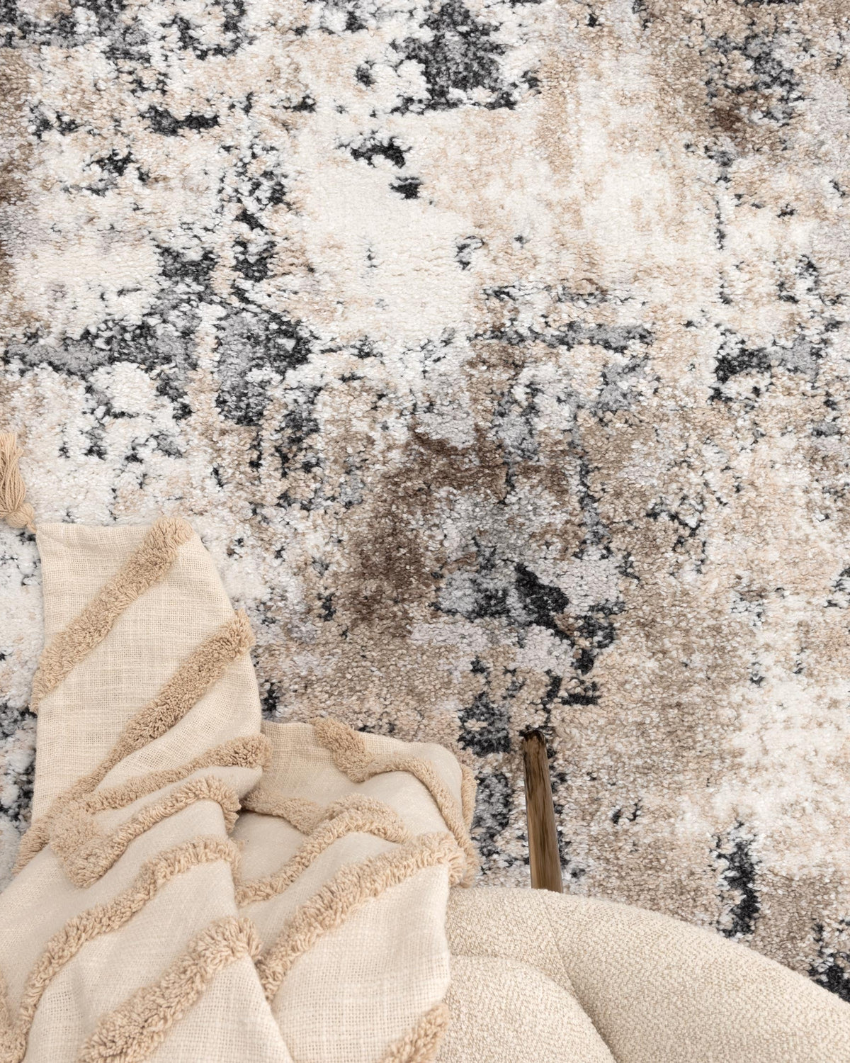 Nola Abstract Grey Beige Rug - N006 - Beige modern abstract rug from Vogue Rugs Australia