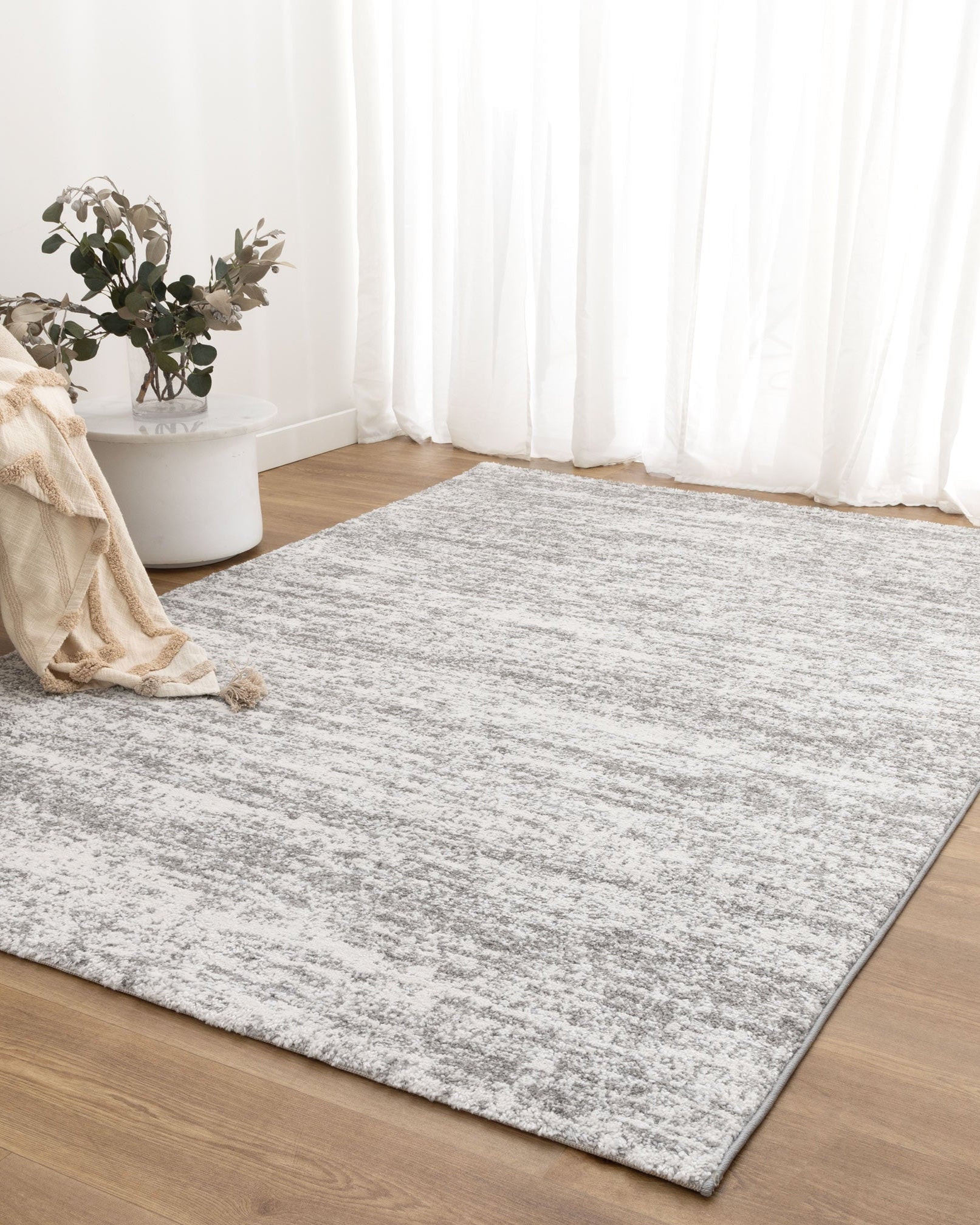 Nola Canvas Abstract Grey Rug - N008 - Grey modern abstract rug from Vogue Rugs Australia