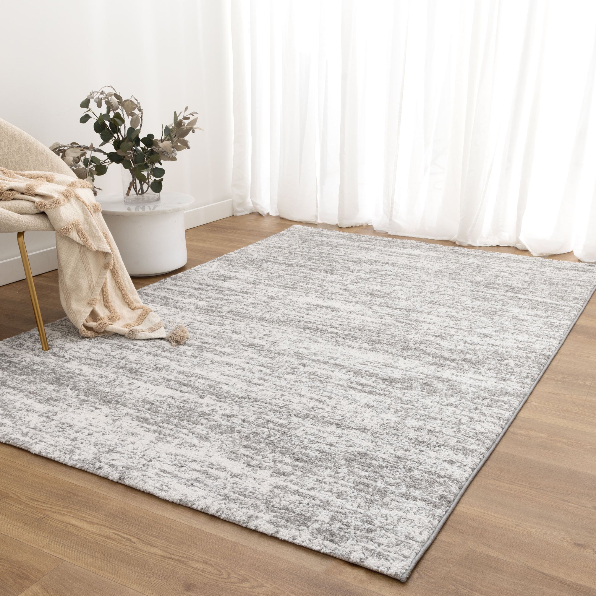 Nola Canvas Abstract Grey Rug - N008 - Grey modern abstract rug from Vogue Rugs Australia
