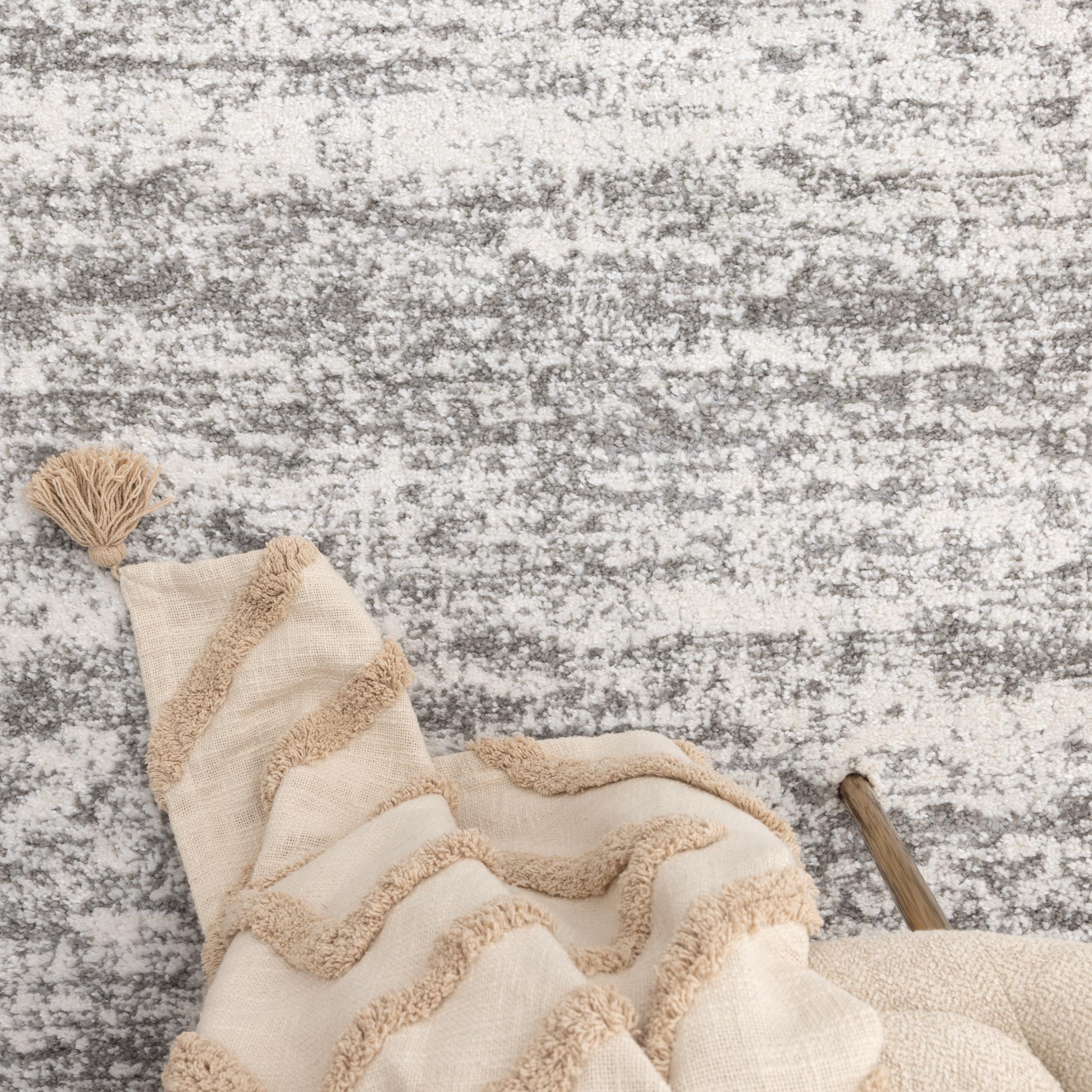 Nola Canvas Abstract Grey Rug - N008 - Grey modern abstract rug from Vogue Rugs Australia