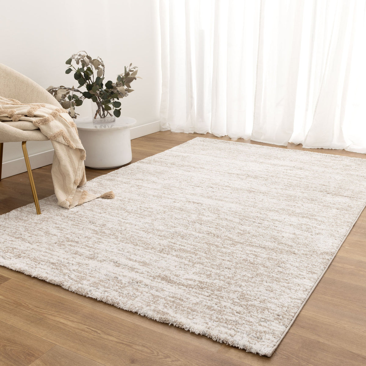 Nola Canvas Abstract Beige Rug - N009 - Beige modern abstract rug from Vogue Rugs Australia