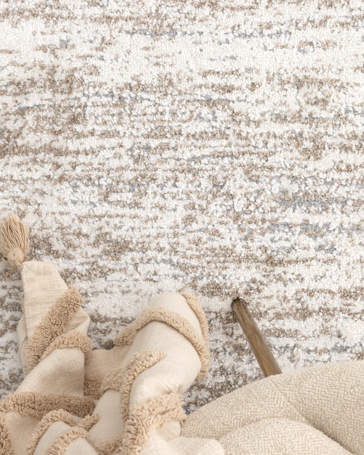 Nola Canvas Abstract Beige Rug - N009 - Beige modern abstract rug from Vogue Rugs Australia