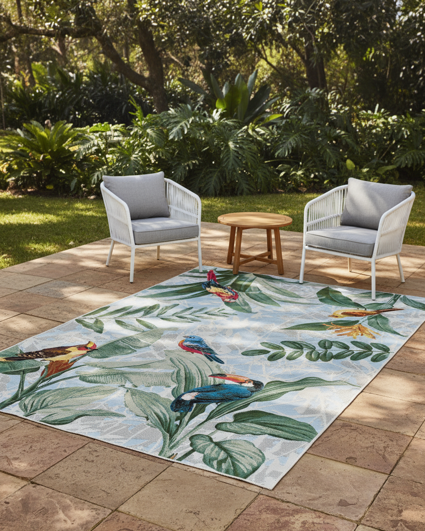 Paradise Birds - Multi Colour indoor/outdoor rug from Vogue Rugs Australia