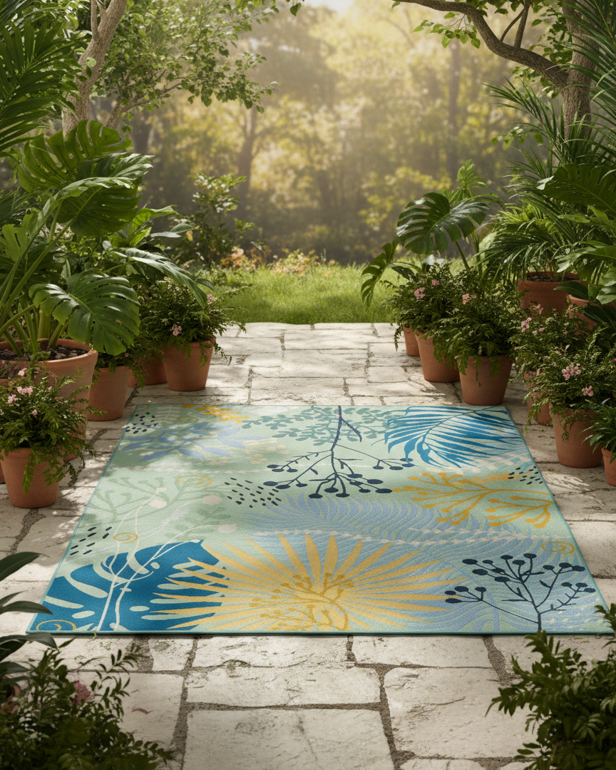 Paradise Deep Blue - Blue indoor/outdoor rug from Vogue Rugs Australia