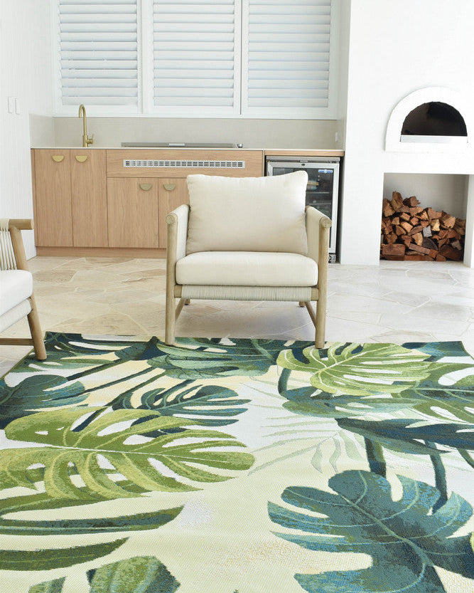 Paradise Tropics - Cream indoor/outdoor rug from Vogue Rugs Australia