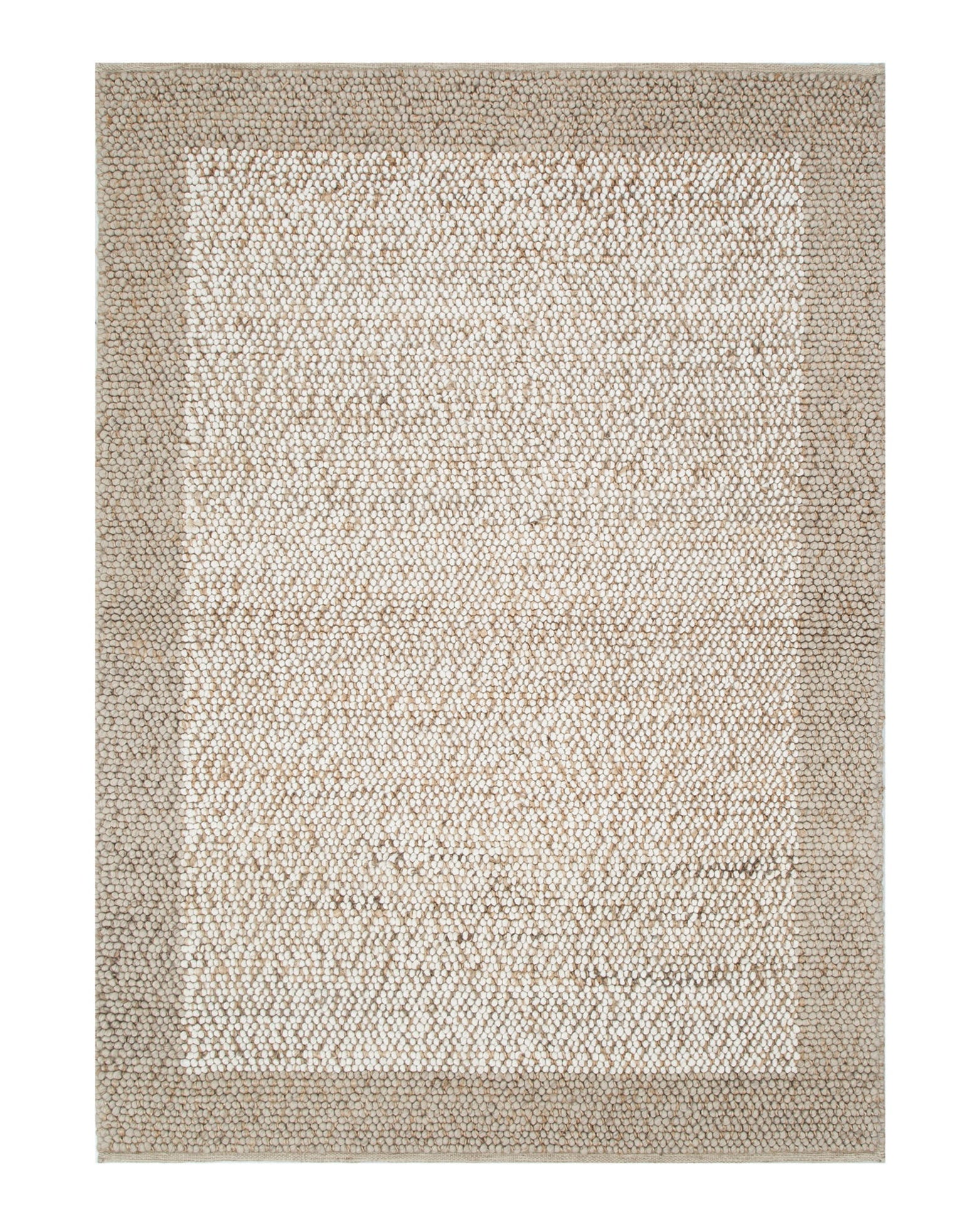 Eco Weave Plain Border Cream Beige Jute and Wool Rug - Beige area rug rug from Vogue Rugs Australia