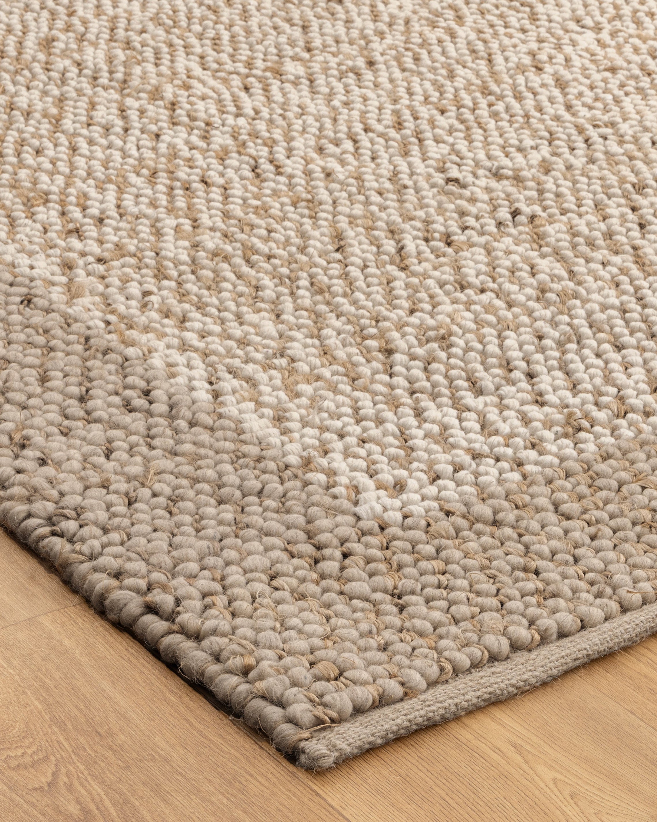 Eco Weave Plain Border Cream Beige Jute and Wool Rug - Beige area rug rug from Vogue Rugs Australia