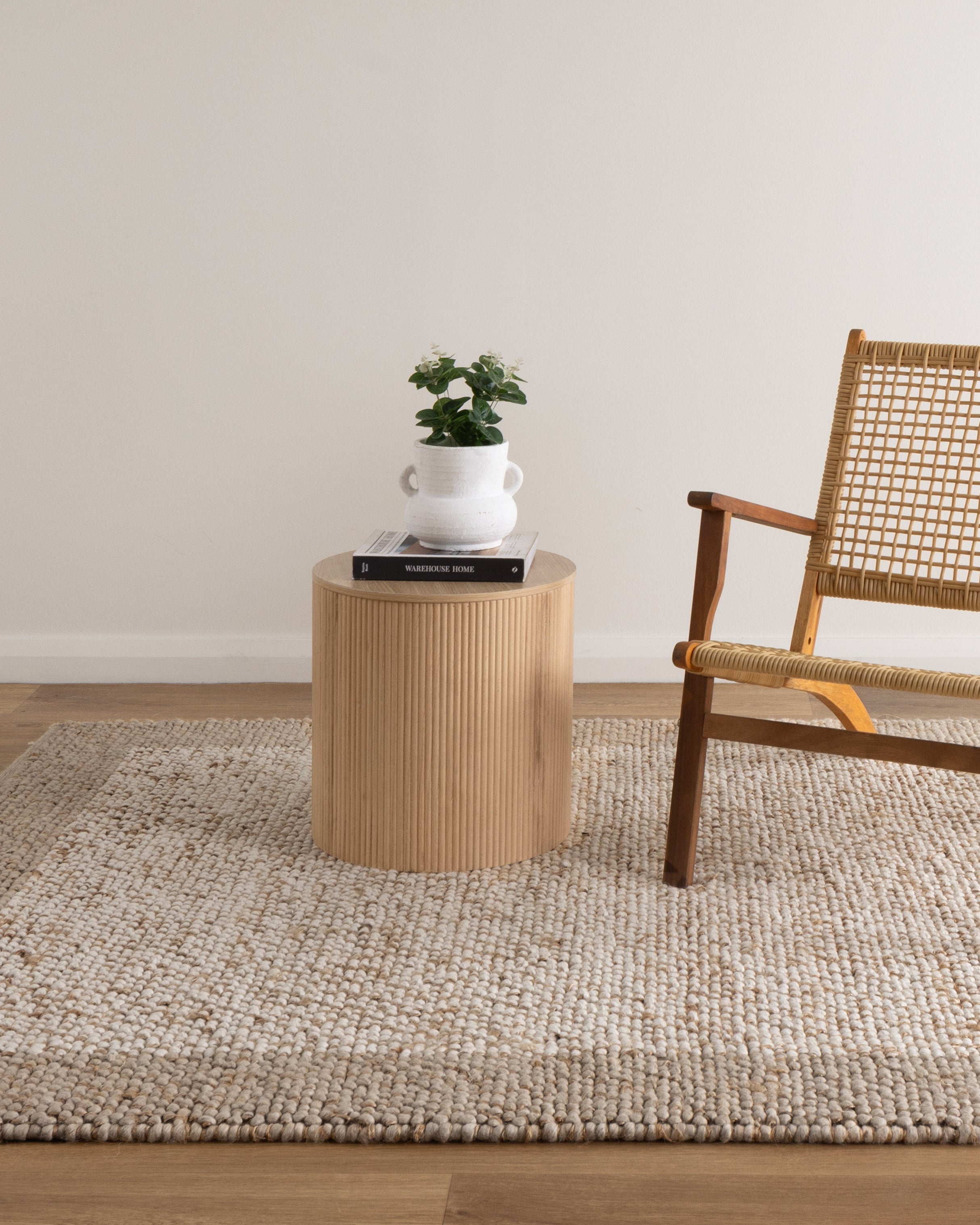 Eco Weave Plain Border Cream Beige Jute and Wool Rug - Beige area rug rug from Vogue Rugs Australia