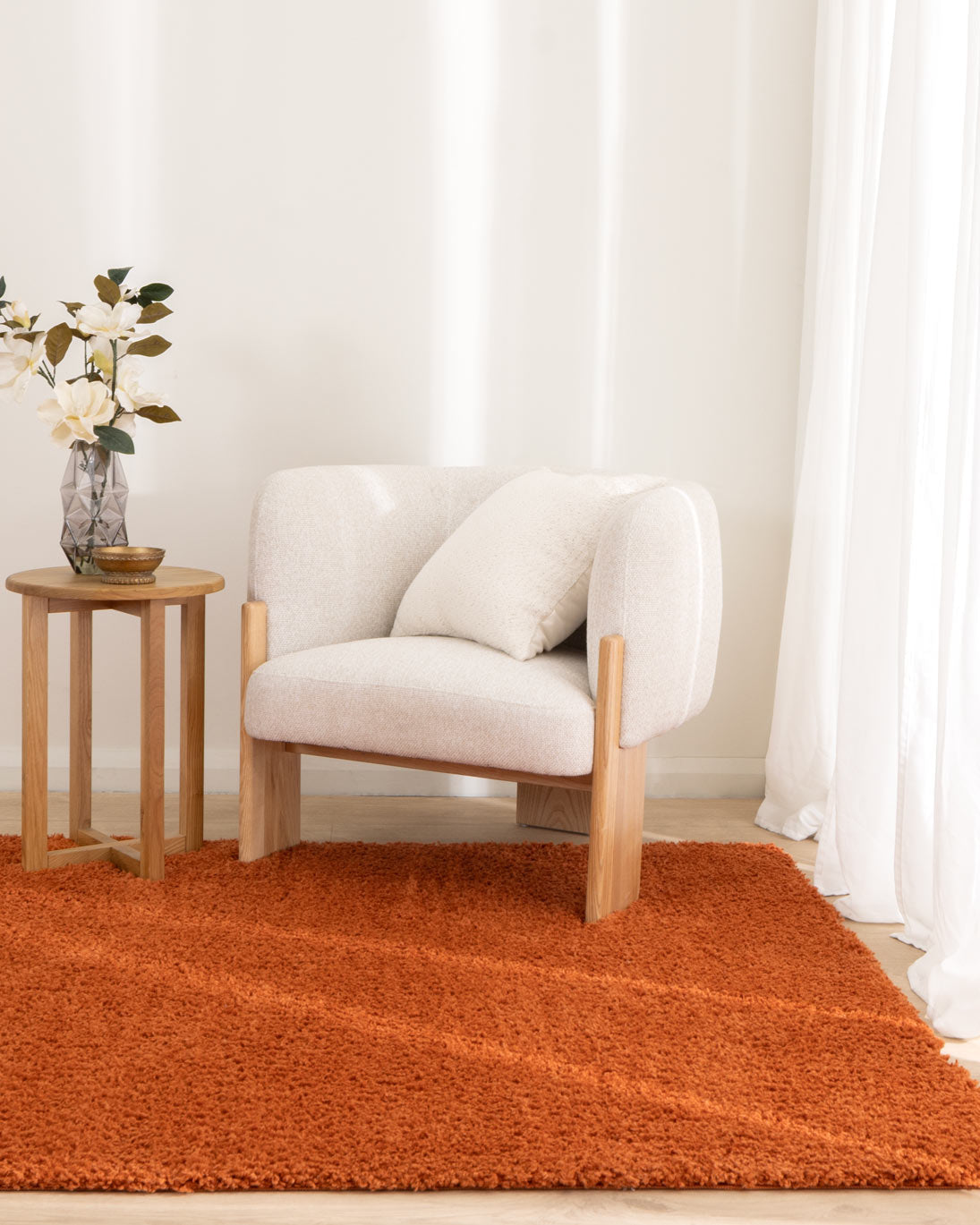 Lune Shaggy Terracotta Rug.