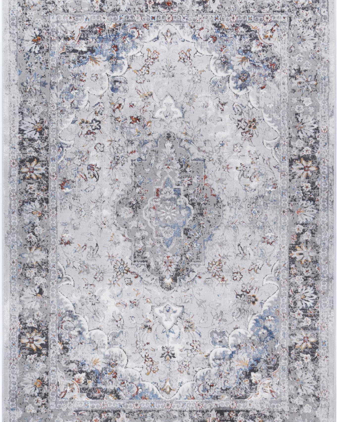 Almada ash and multicoloured Florwers transitional Rug