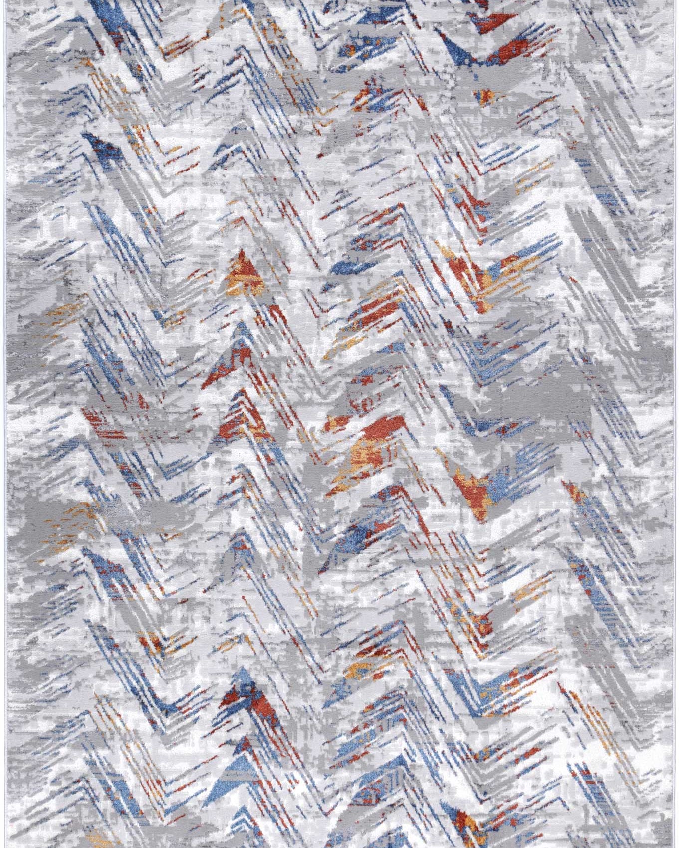 Almada silver and Multicoloured herringbone Rug