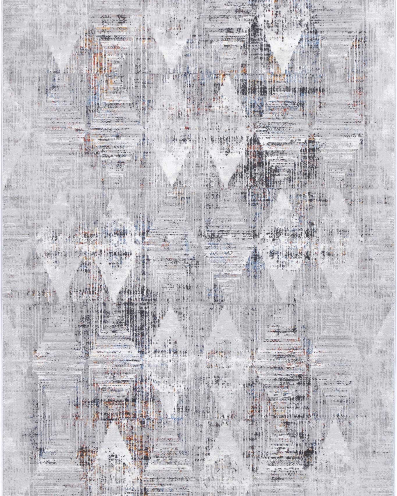 Almada silver and multicoloured Diamond Transitional Rug