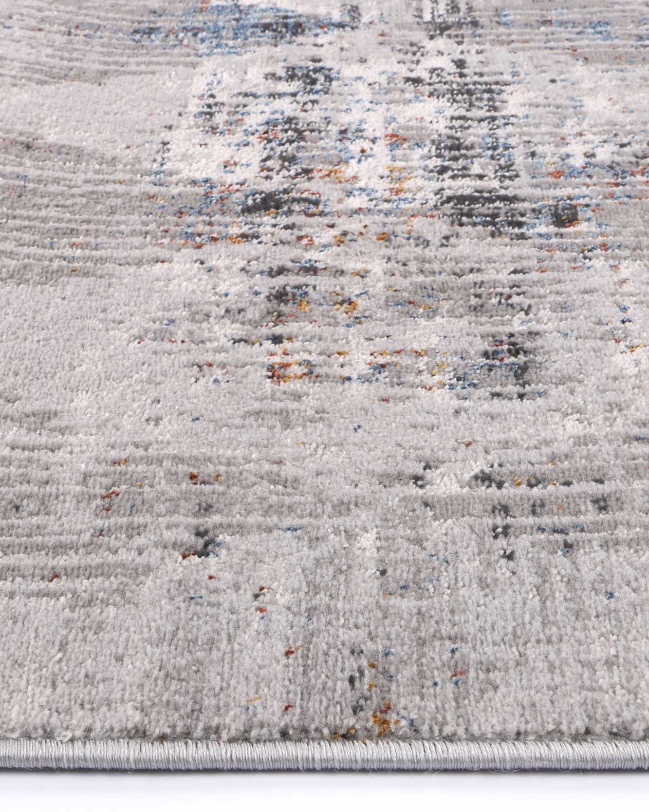 Almada silver and multicoloured Diamond Transitional Rug edge