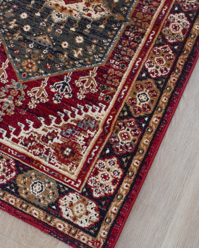 Riviera 45 Red - Red traditional rug from Vogue Rugs Australia