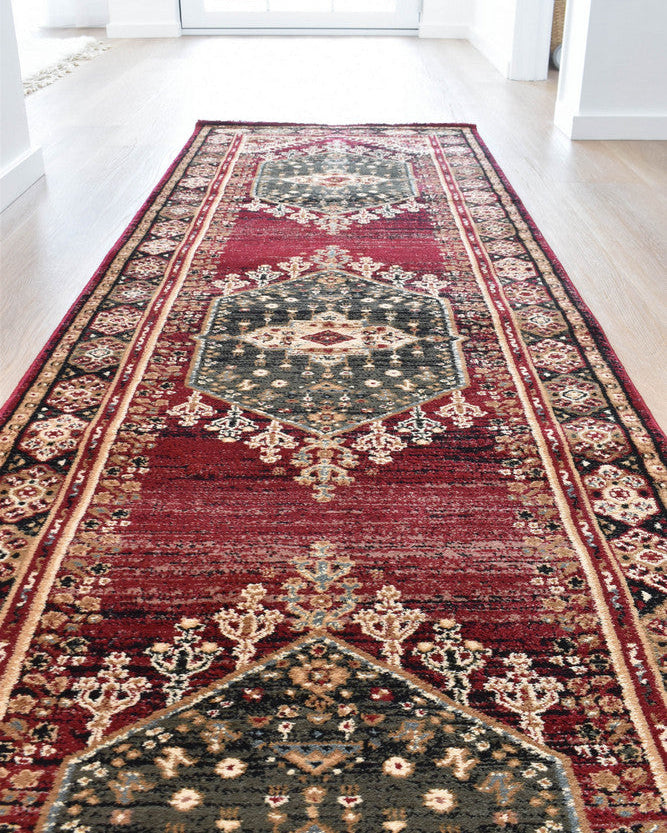 Riviera 45 Red - Red traditional rug from Vogue Rugs Australia