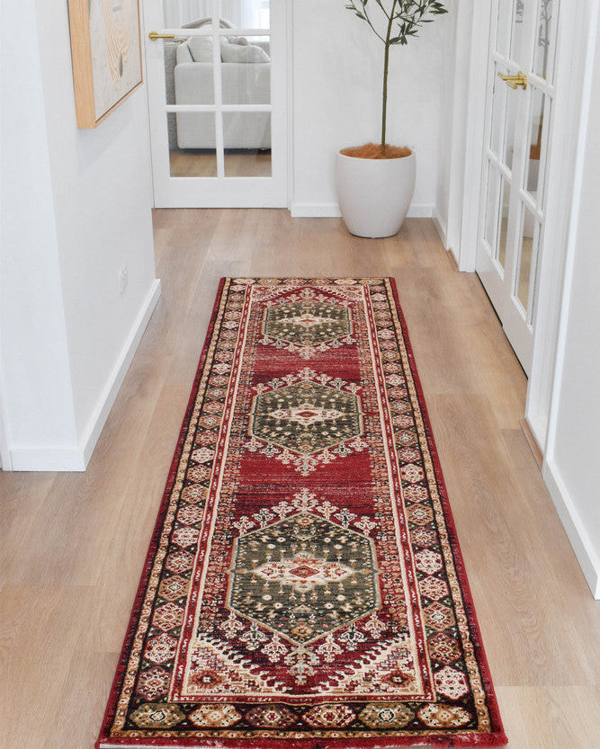 Riviera 45 Red - Red traditional rug from Vogue Rugs Australia