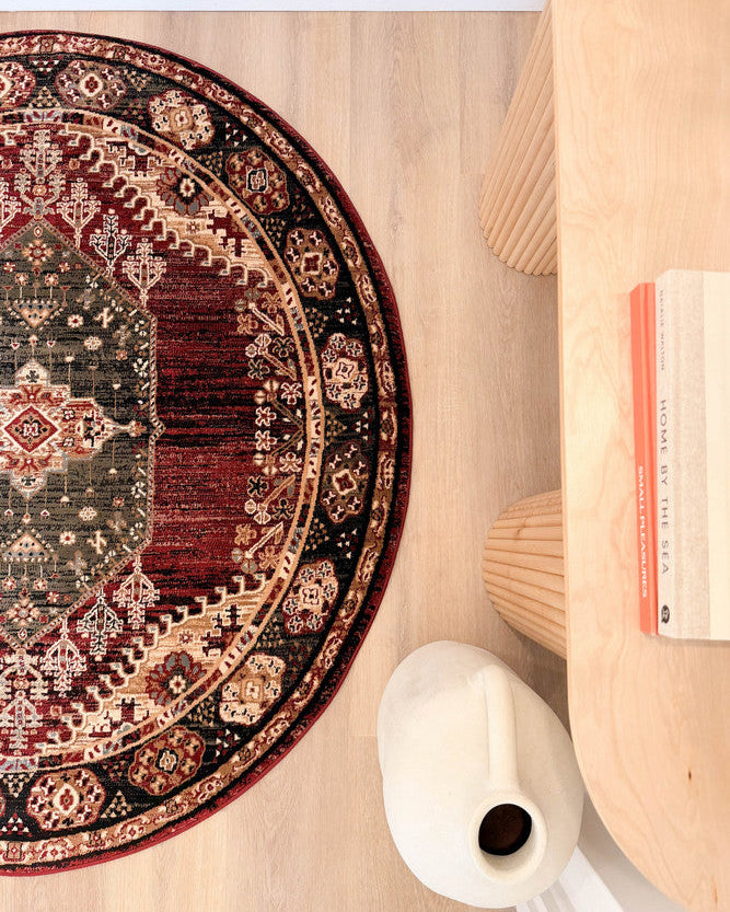 Riviera 45 Red - Red traditional rug from Vogue Rugs Australia