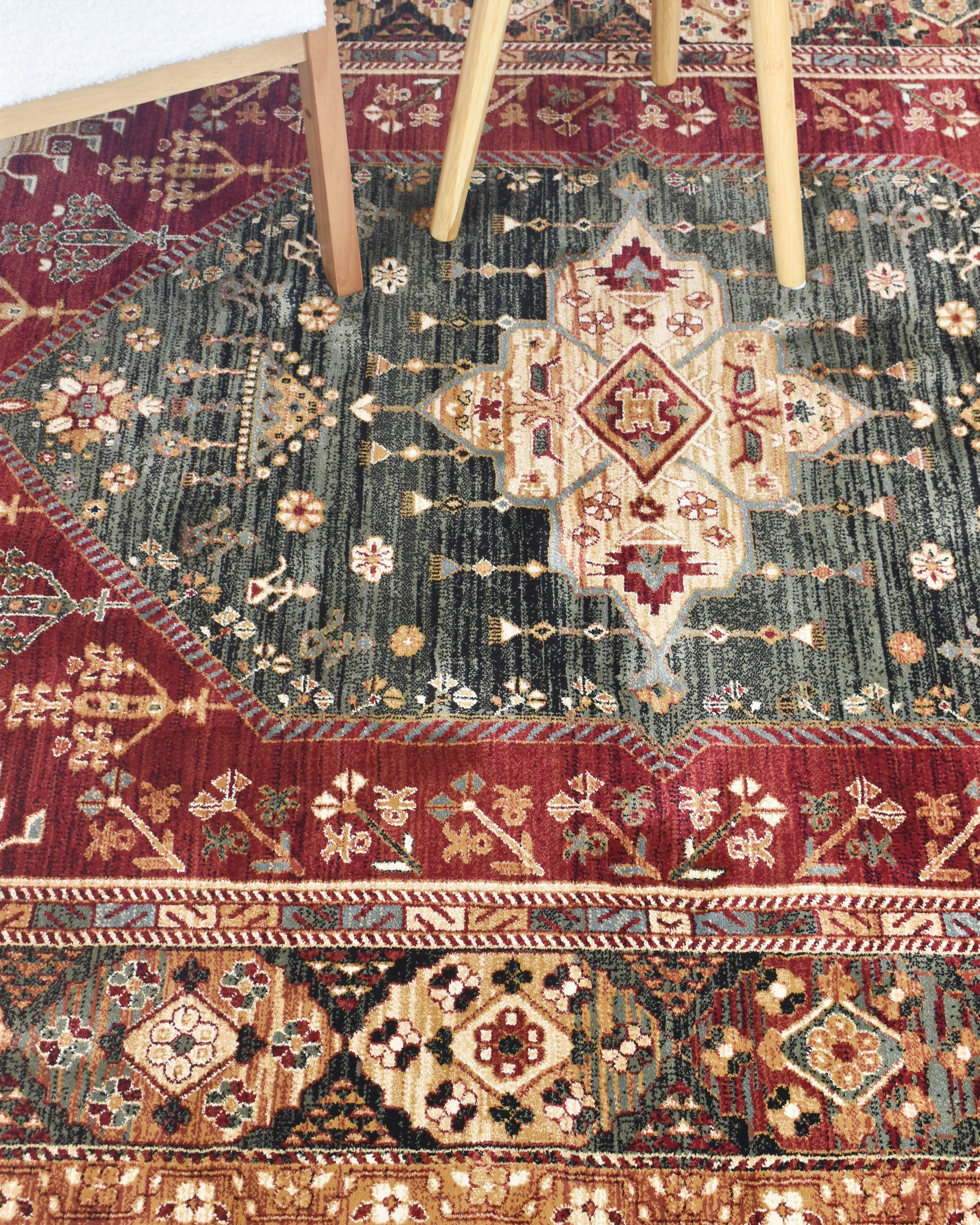 Riviera 45 Red - Red traditional rug from Vogue Rugs Australia