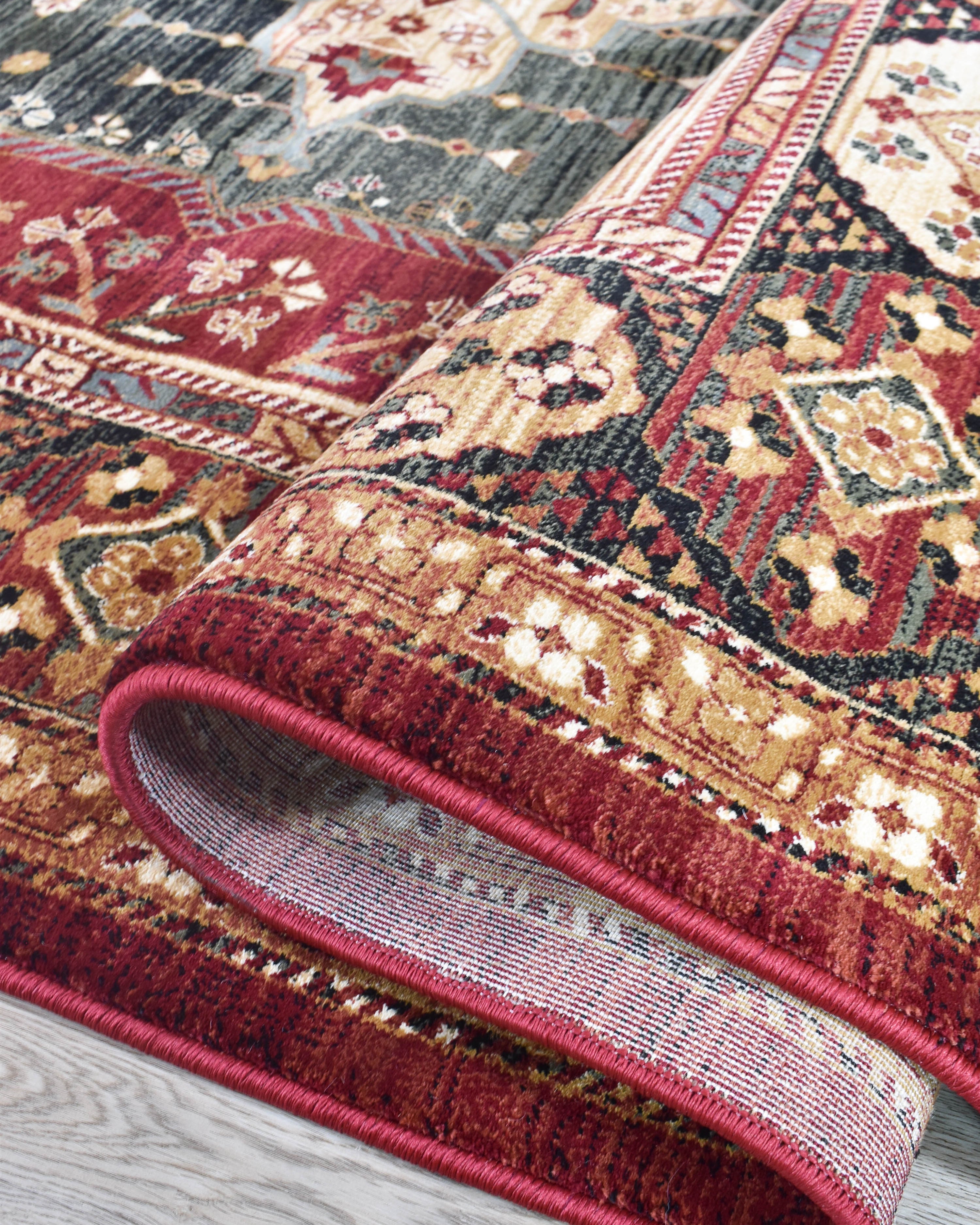 Riviera 45 Red - Red traditional rug from Vogue Rugs Australia