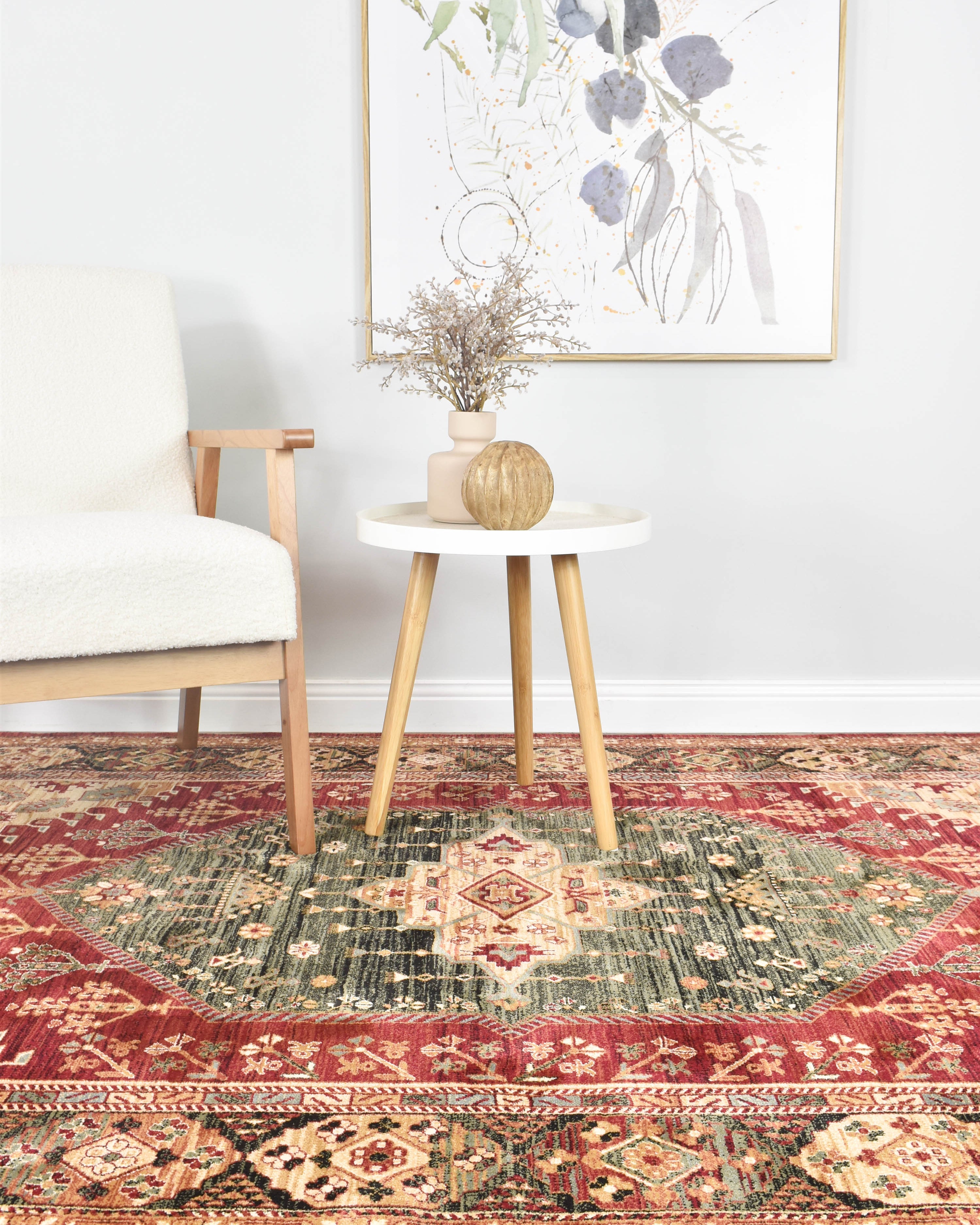 Riviera 45 Red - Red traditional rug from Vogue Rugs Australia