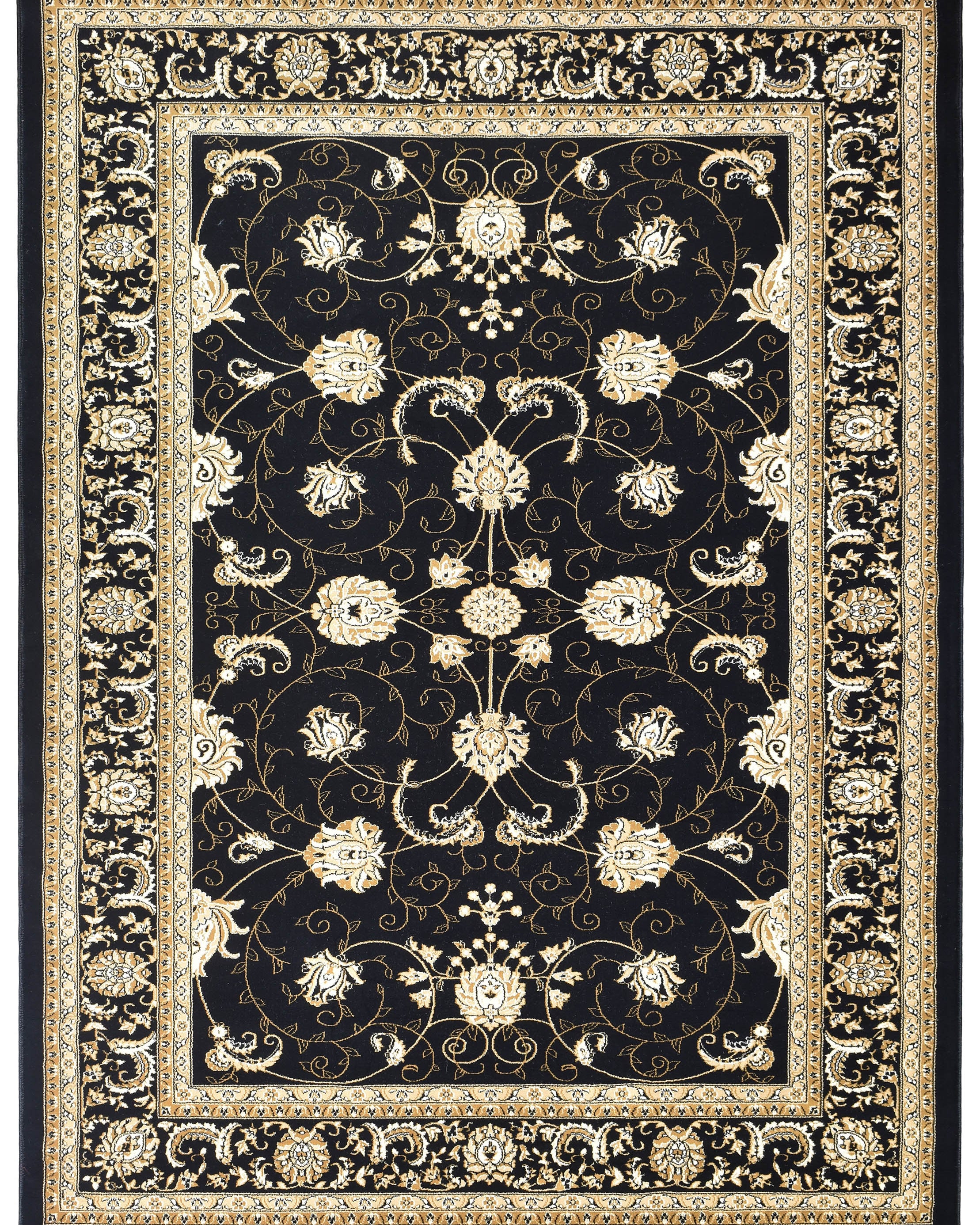 Riviera 84 Black - Black traditional rug from Vogue Rugs Australia
