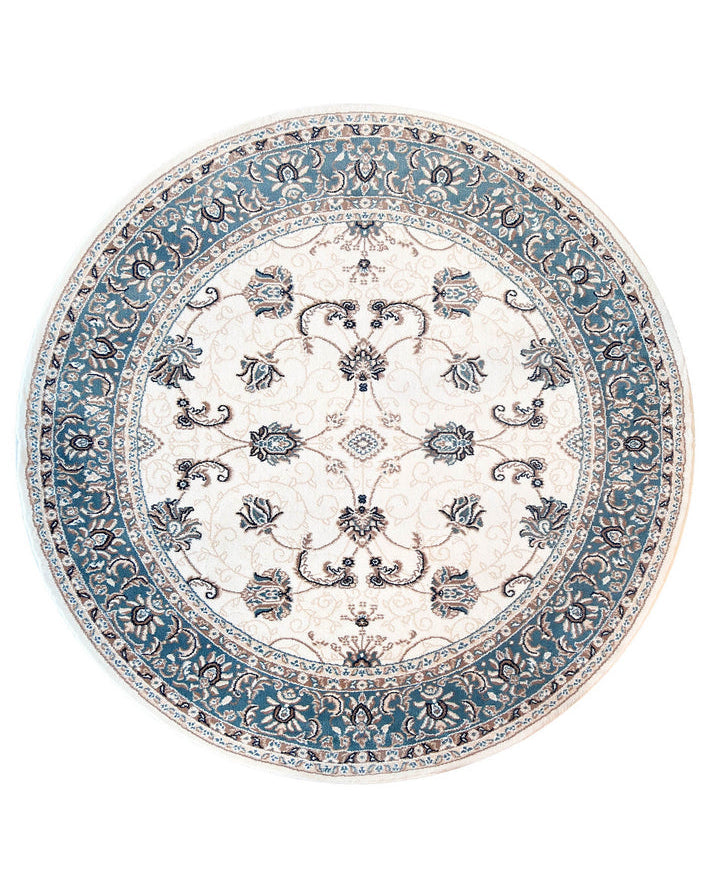 Riviera Traditional 84 Cream Blue - Blue traditional rug from Vogue Rugs Australia