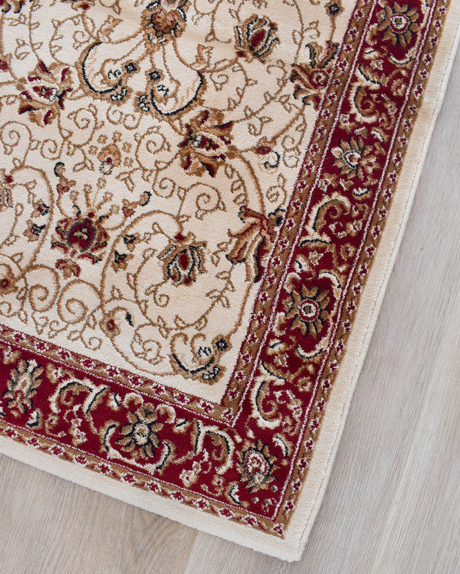 Riviera Traditional 84 Cream Runner - Cream traditional rug from Vogue Rugs Australia