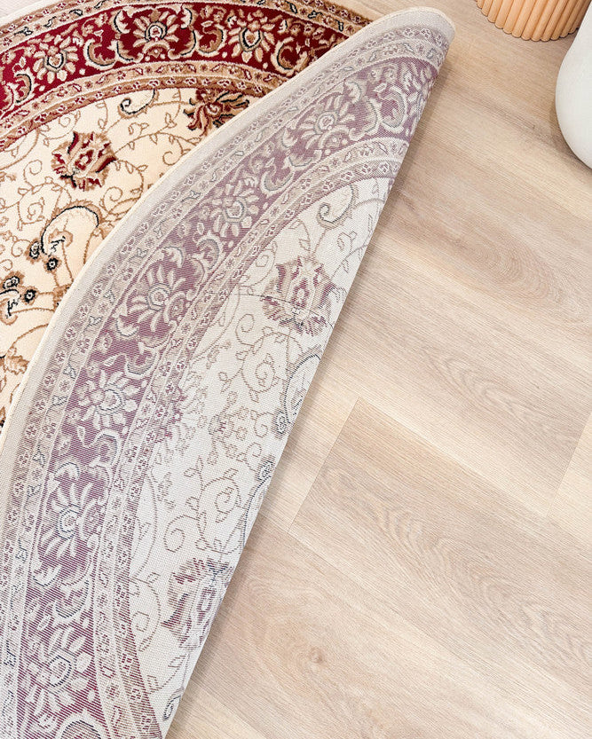 Riviera 84 Cream Red - Cream traditional rug from Vogue Rugs Australia