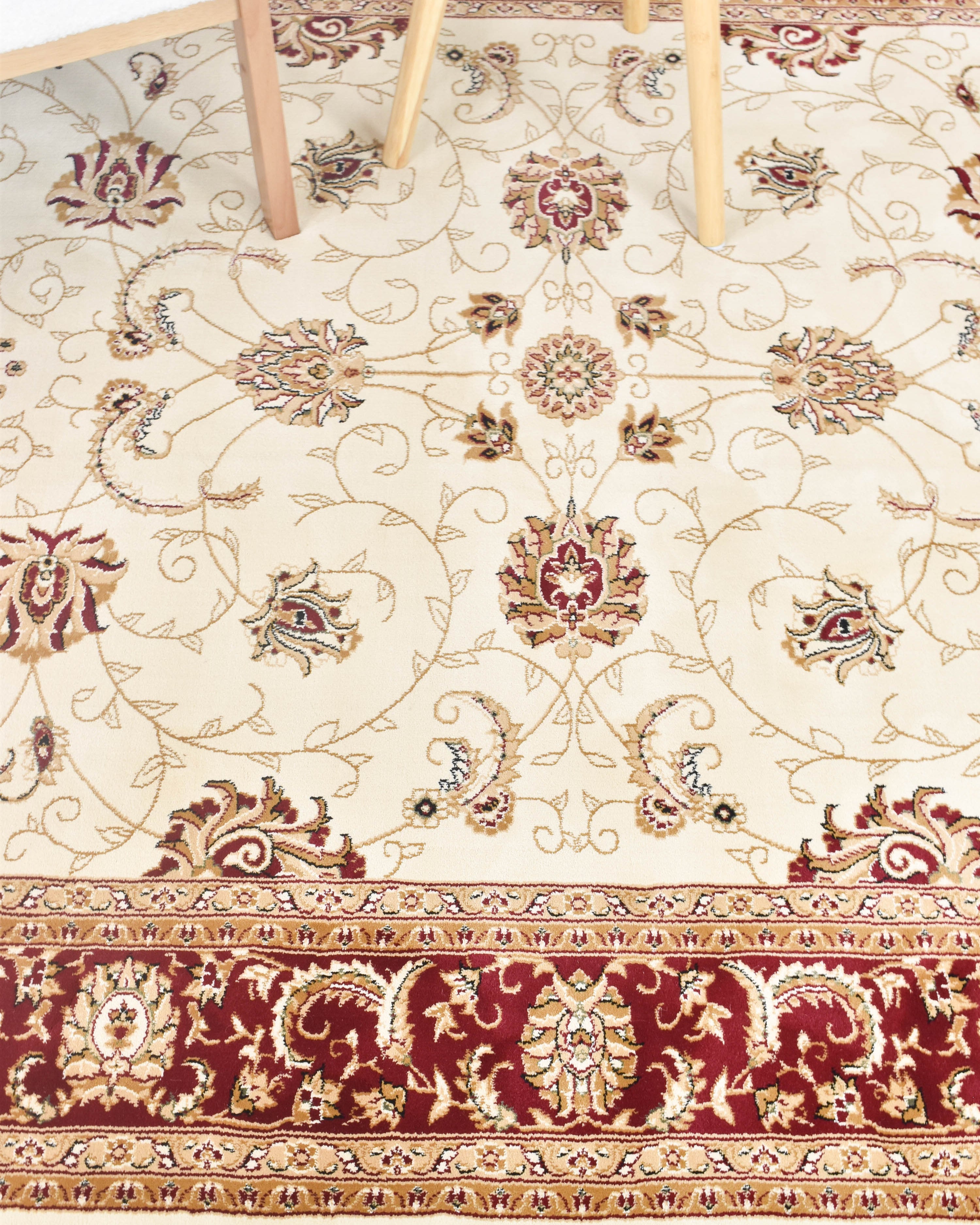 Riviera 84 Cream Red - Cream traditional rug from Vogue Rugs Australia