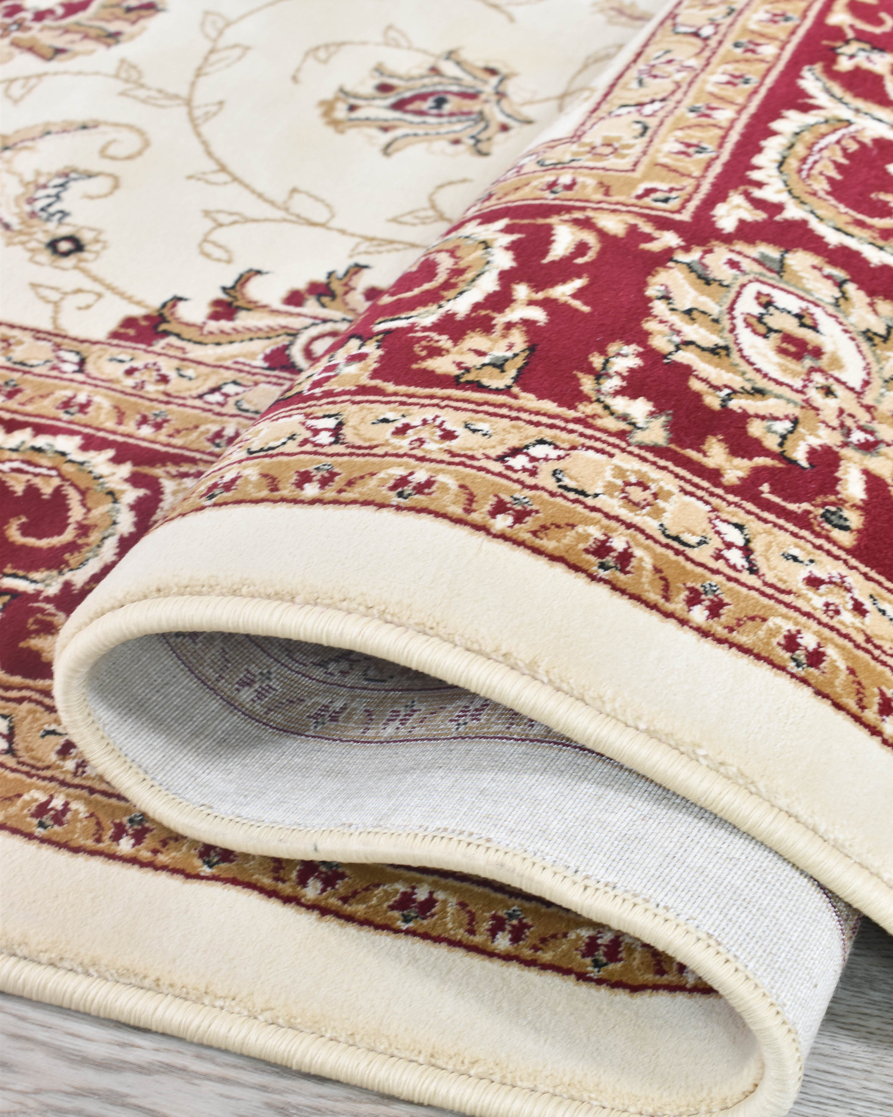 Riviera 84 Cream Red - Cream traditional rug from Vogue Rugs Australia