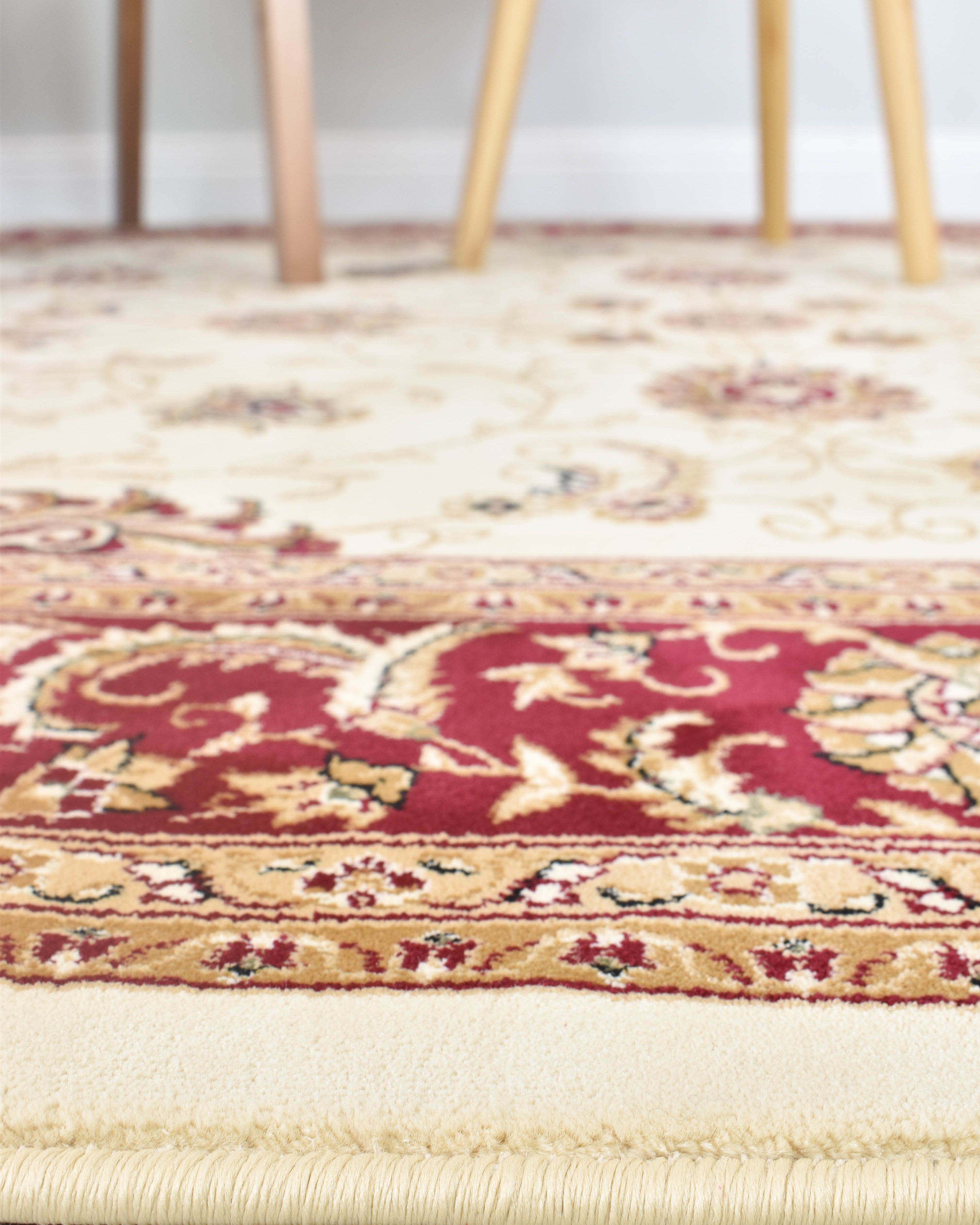 Riviera 84 Cream Red - Cream traditional rug from Vogue Rugs Australia