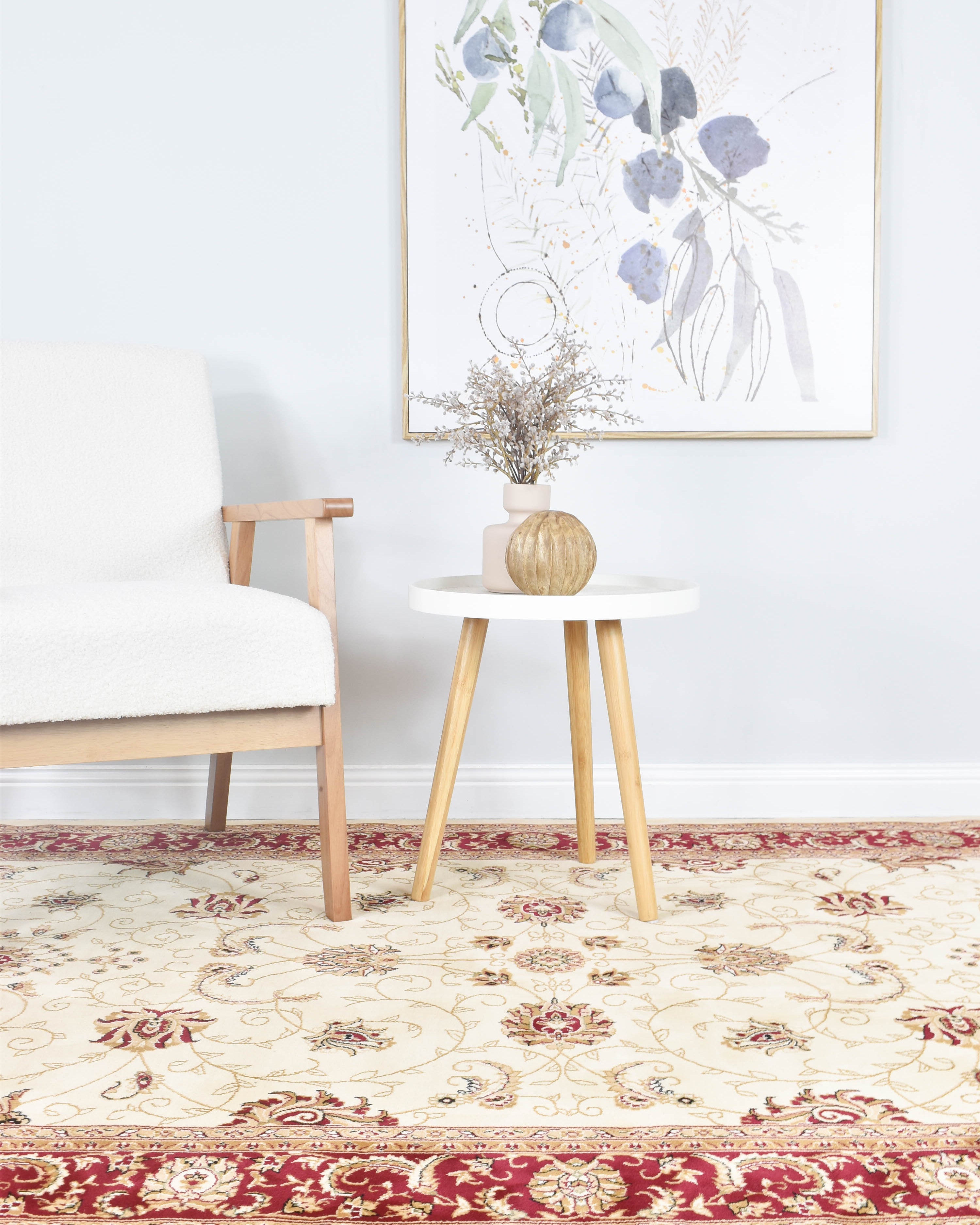 Riviera 84 Cream Red - Cream traditional rug from Vogue Rugs Australia