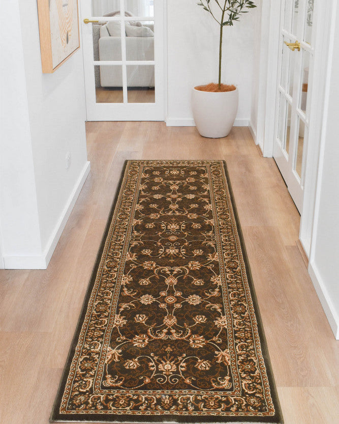 Riviera 84 Green - Cream traditional rug from Vogue Rugs Australia