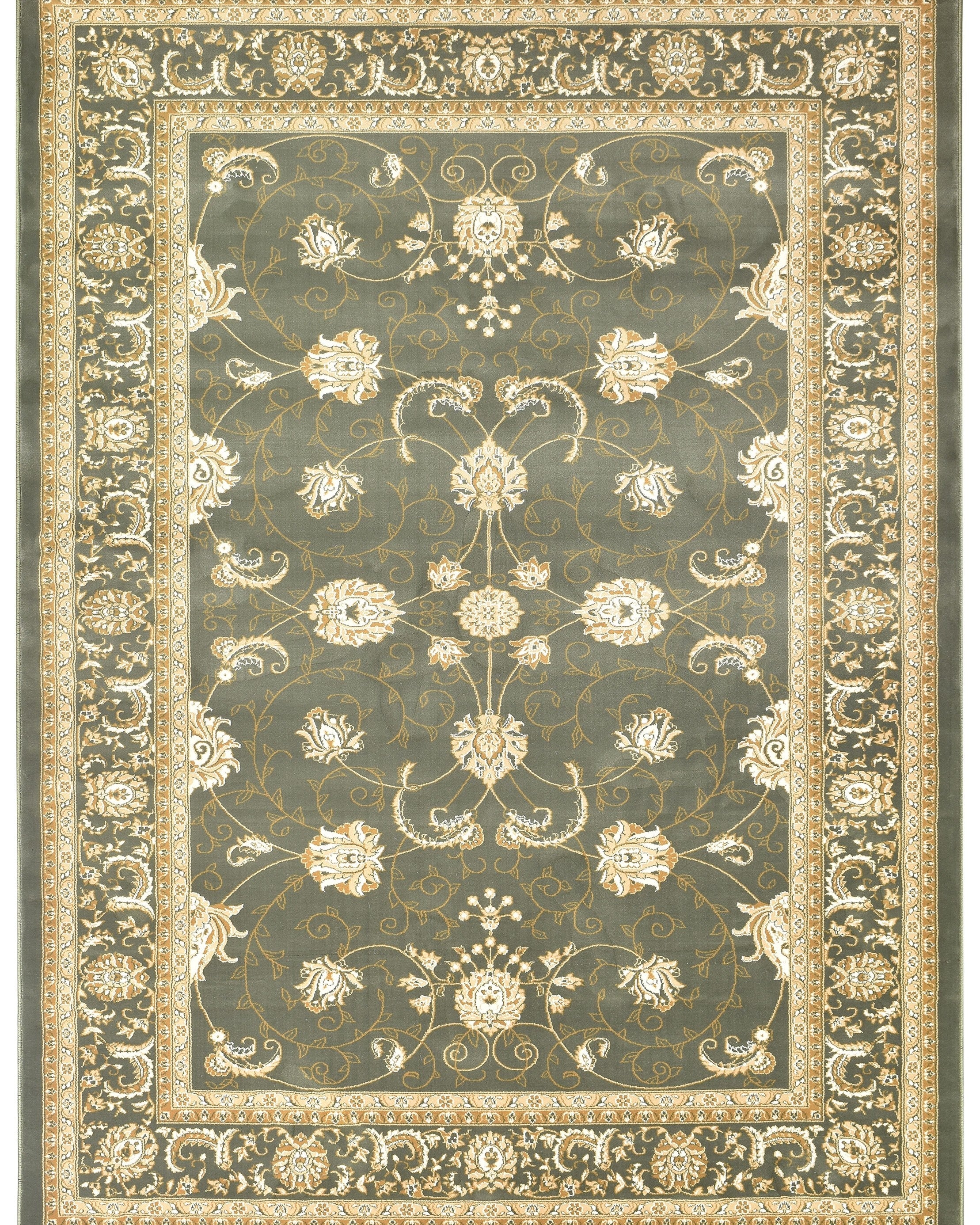 Riviera 84 Green - Cream traditional rug from Vogue Rugs Australia