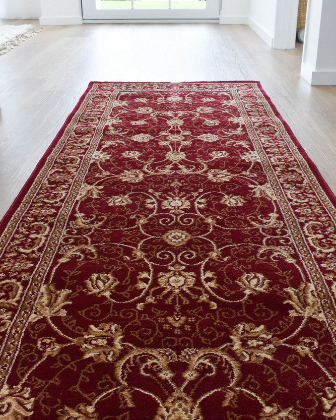 Riviera Traditional 84 Red Runner - Red traditional rug from Vogue Rugs Australia
