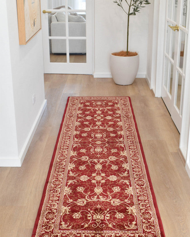 Riviera Traditional 84 Red Runner - Red traditional rug from Vogue Rugs Australia