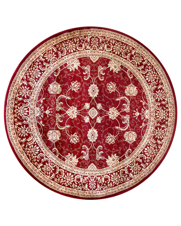 Riviera Traditional 84 Red Round Rug - Red traditional rug from Vogue Rugs Australia